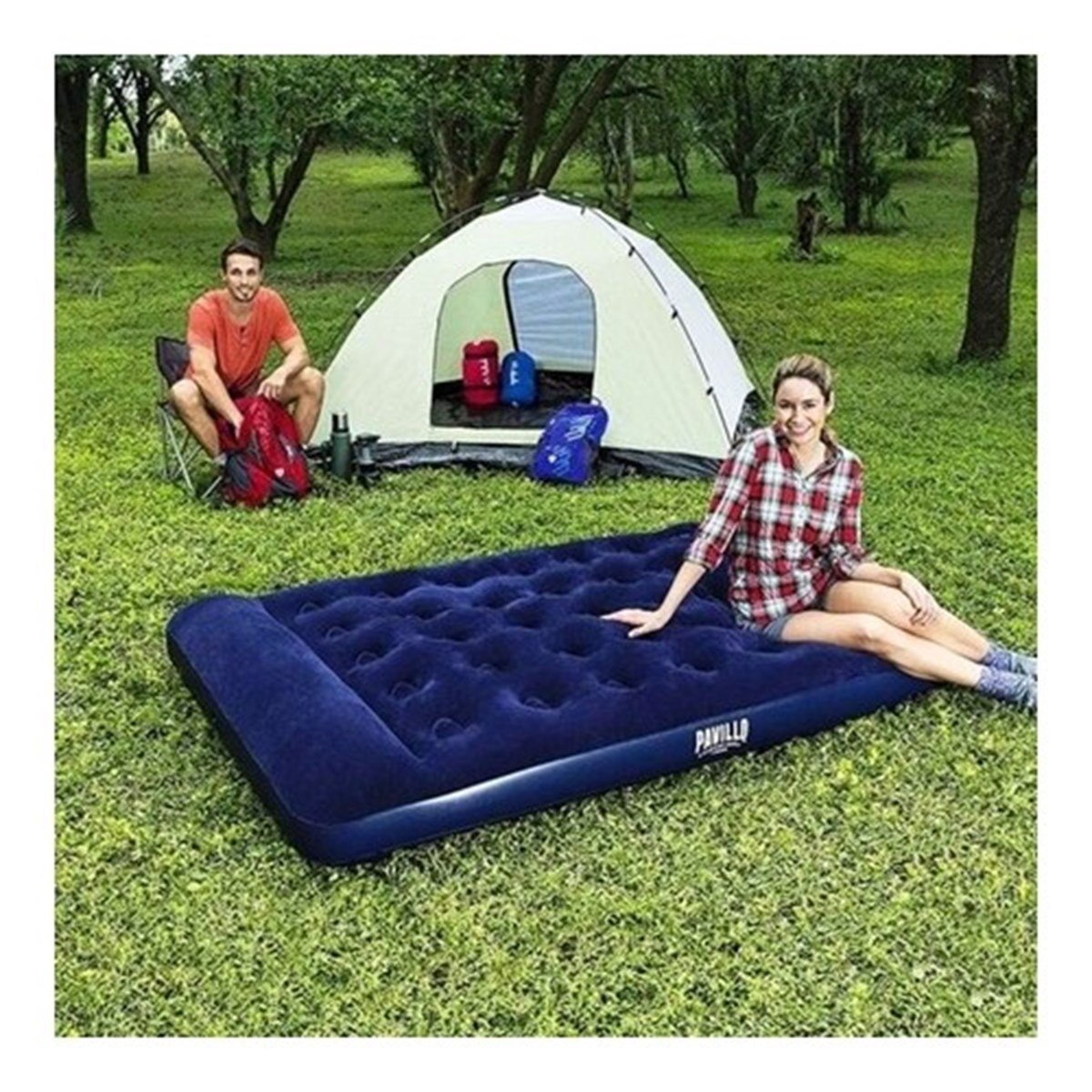 Bestway 67225 Ayak Basma Pompalı Çift Kişilik Şişme Yatak