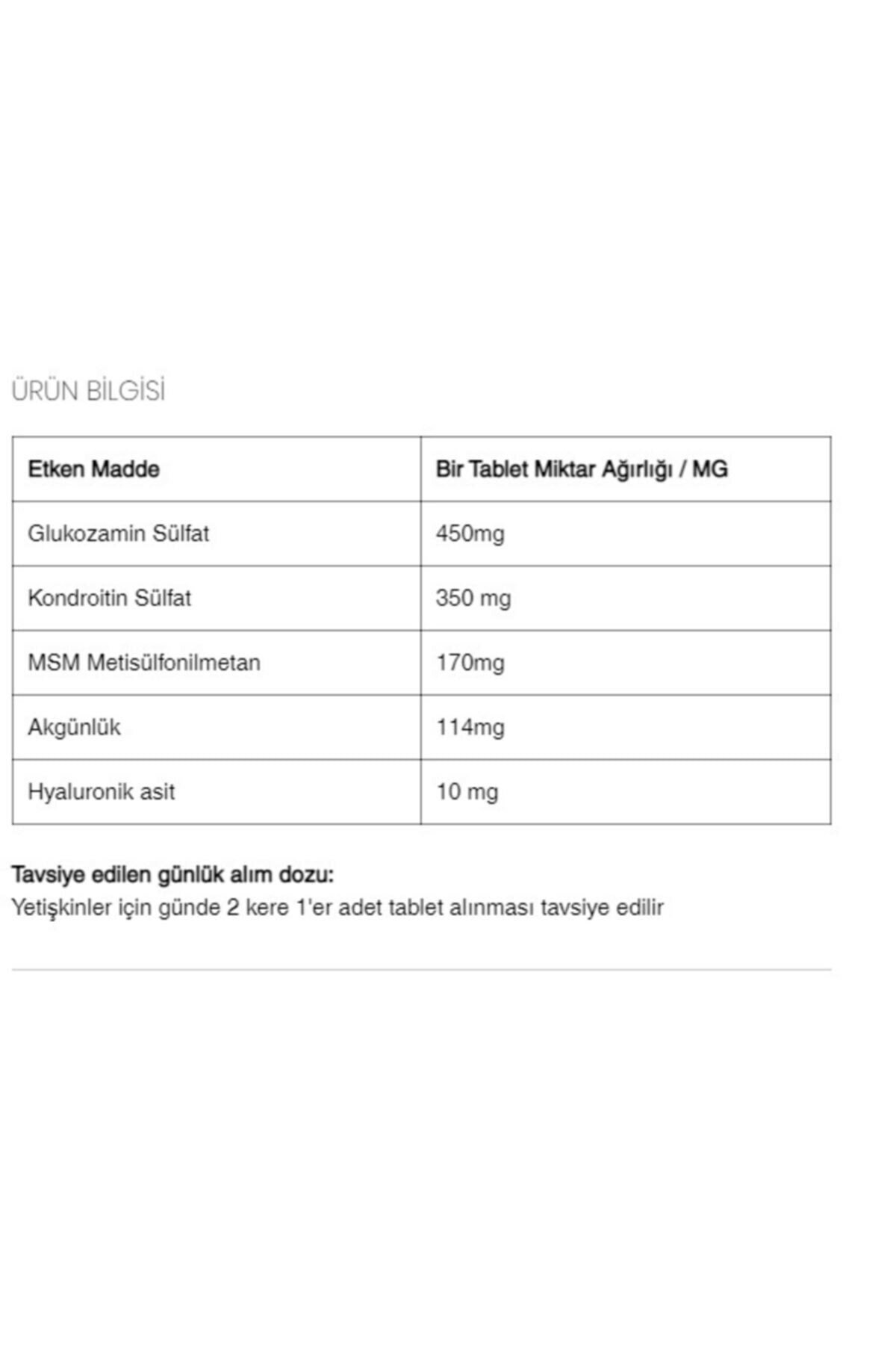 Phytofarma'dan Glukozamin Chondroitin Msm 60 Tablet 1200 Mg