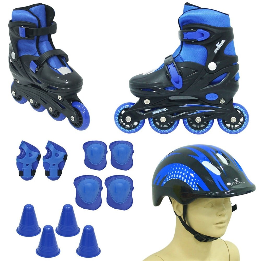 Sportica Çantalı Ayarlanabilir Paten Seti Mavi