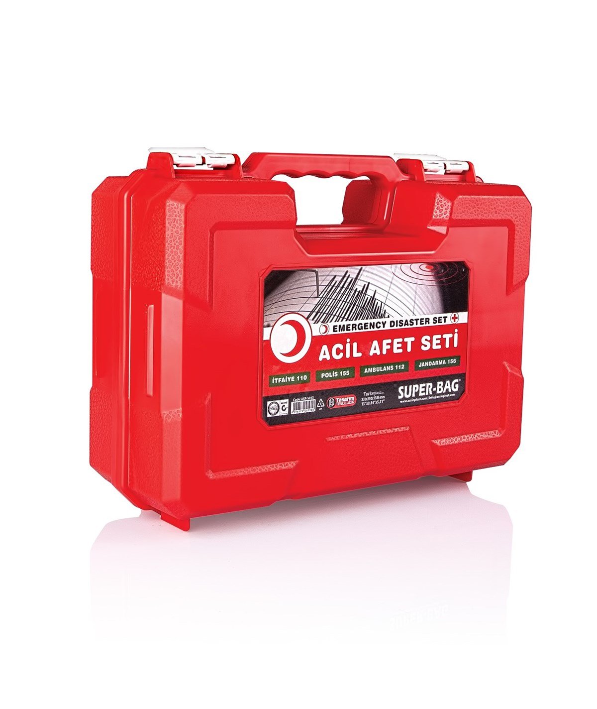 Super Bag Acil Afet Ve Deprem Seti Çantası Yönetmeliğe Uygun İçi Dolu 