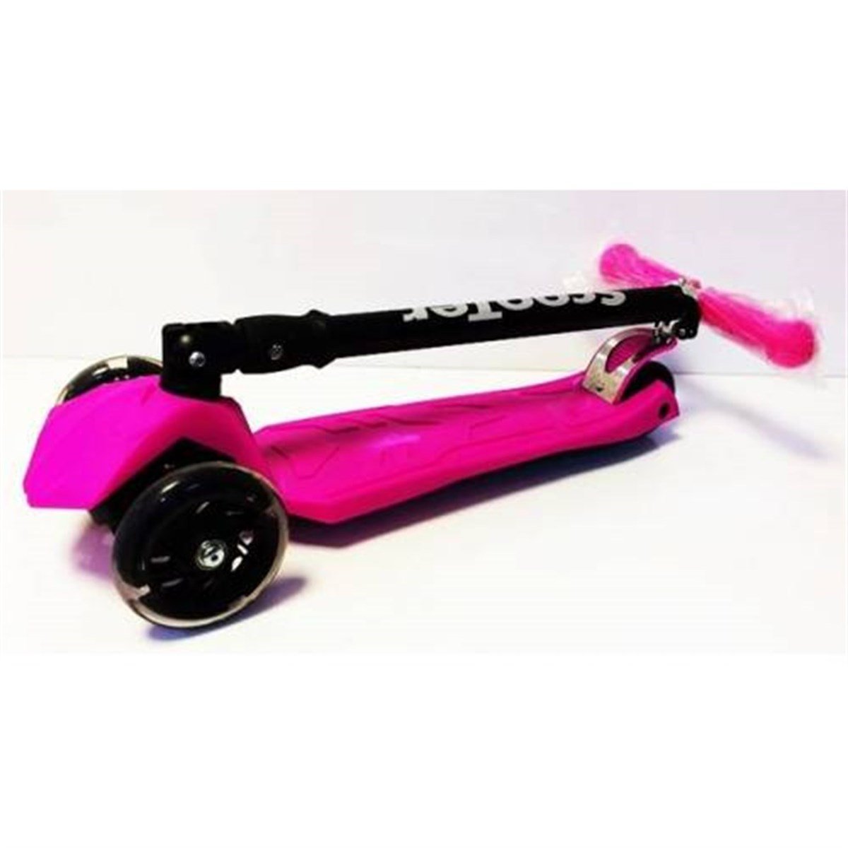 Xslide 1. Sınıf Scooter Işıklı Silikon Teker Katlanabilir Pembe