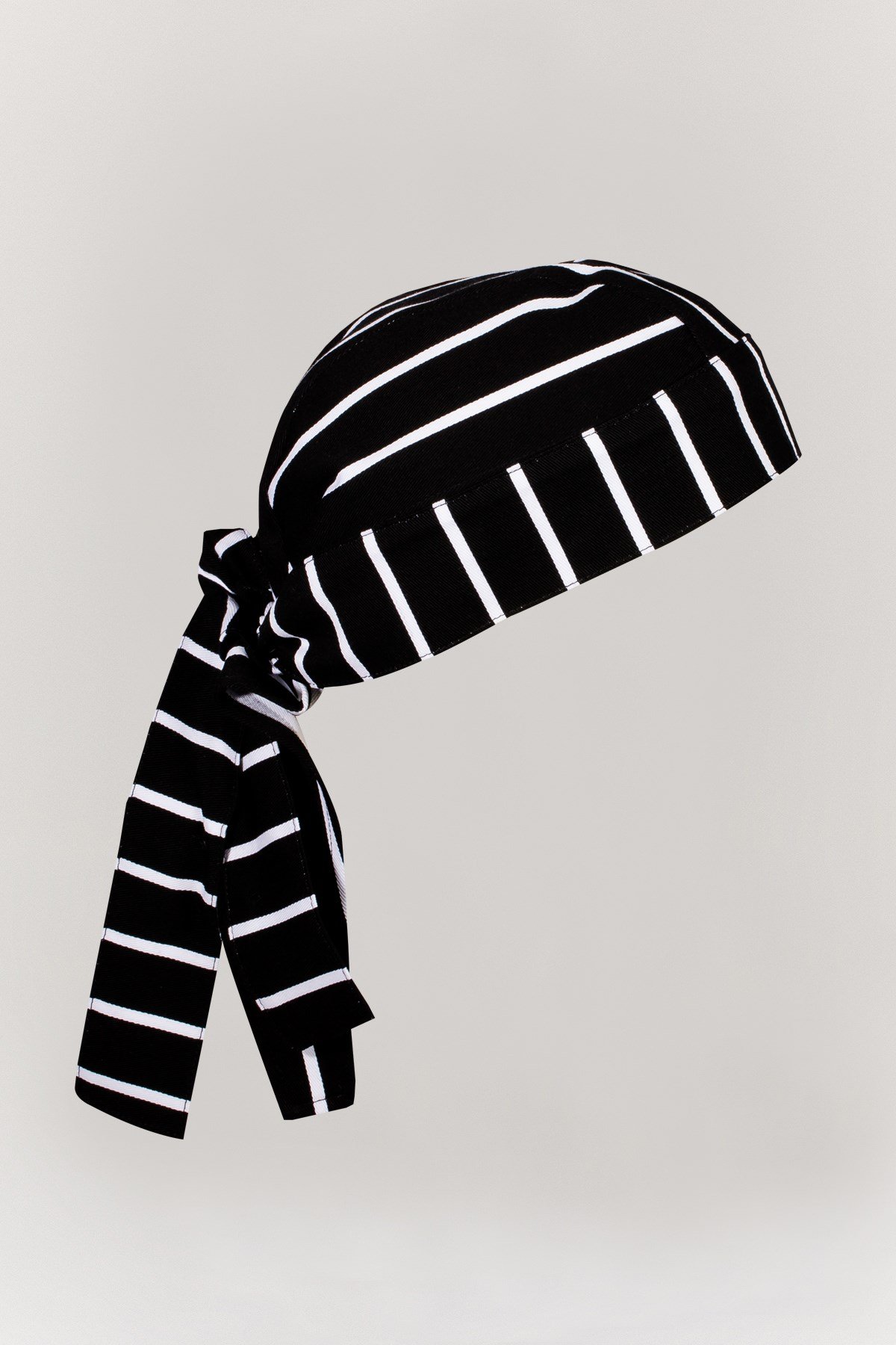 Aşçı Siyah Üzeri Kalın Beyaz Çizgili Bandana