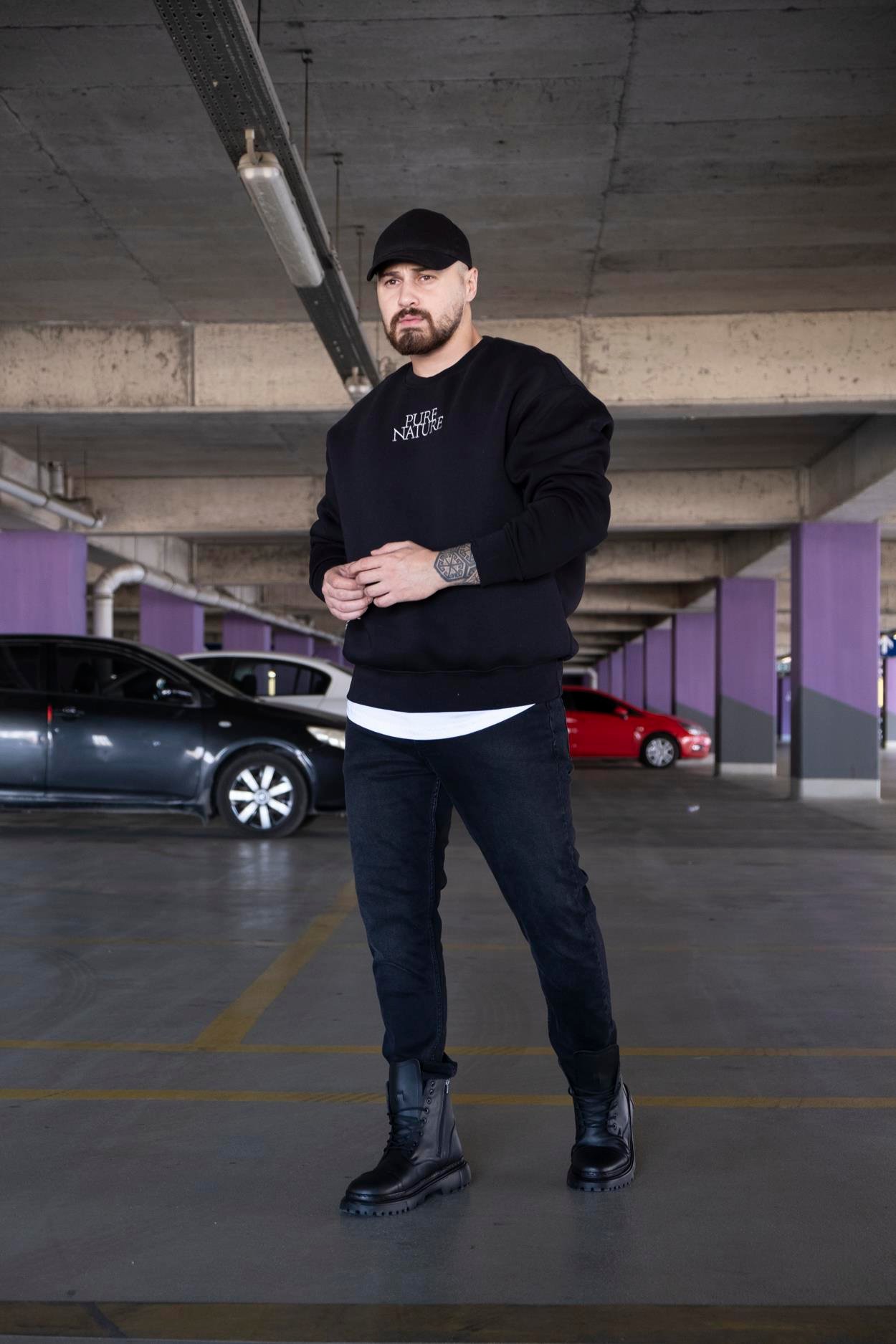 Oversize Baskılı Şardonlu Sweatshirt (SVTS15)