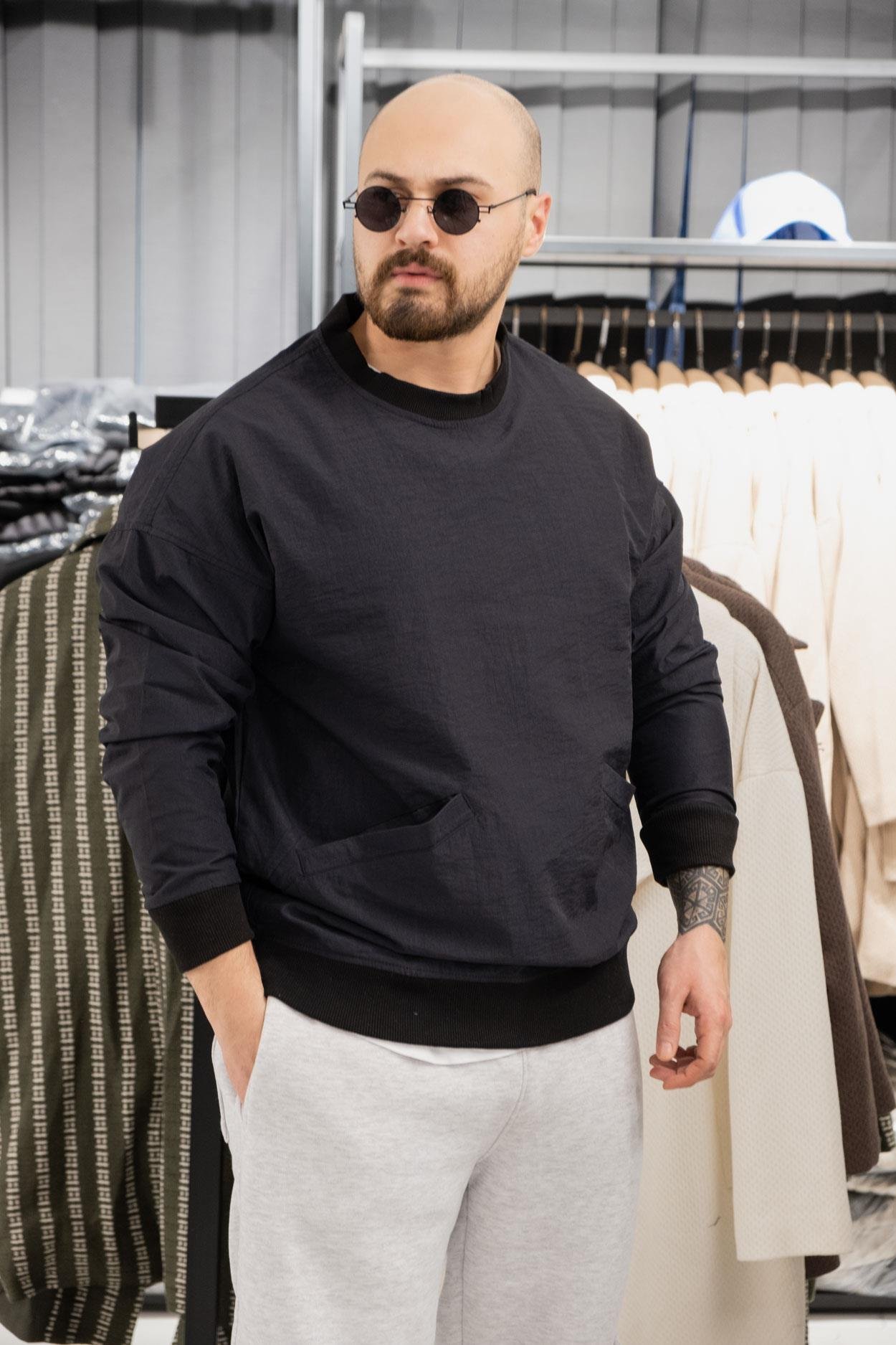 Paraşüt Kumaş Oversize Sweatshirt (K-SWTS16)