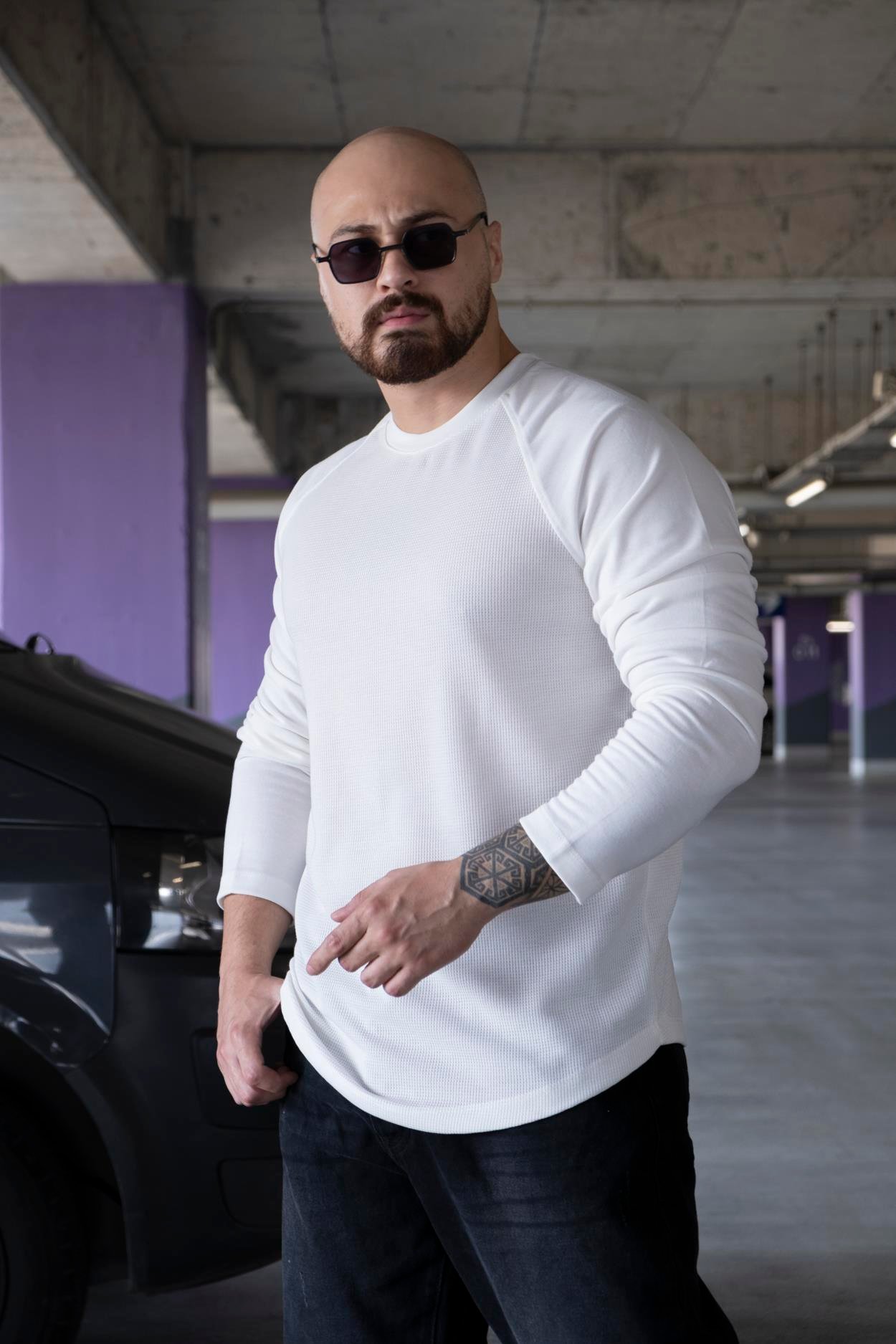 Reglan Kol Desenli Sweatshirt (SVTB13)