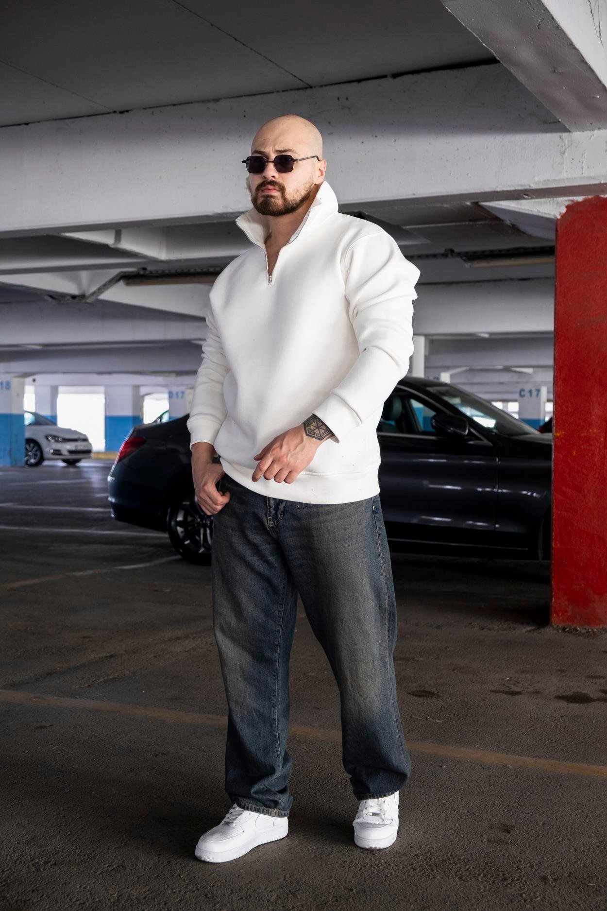 Yarım Fermuarlı Oversize Sweatshirt (SVTB04)