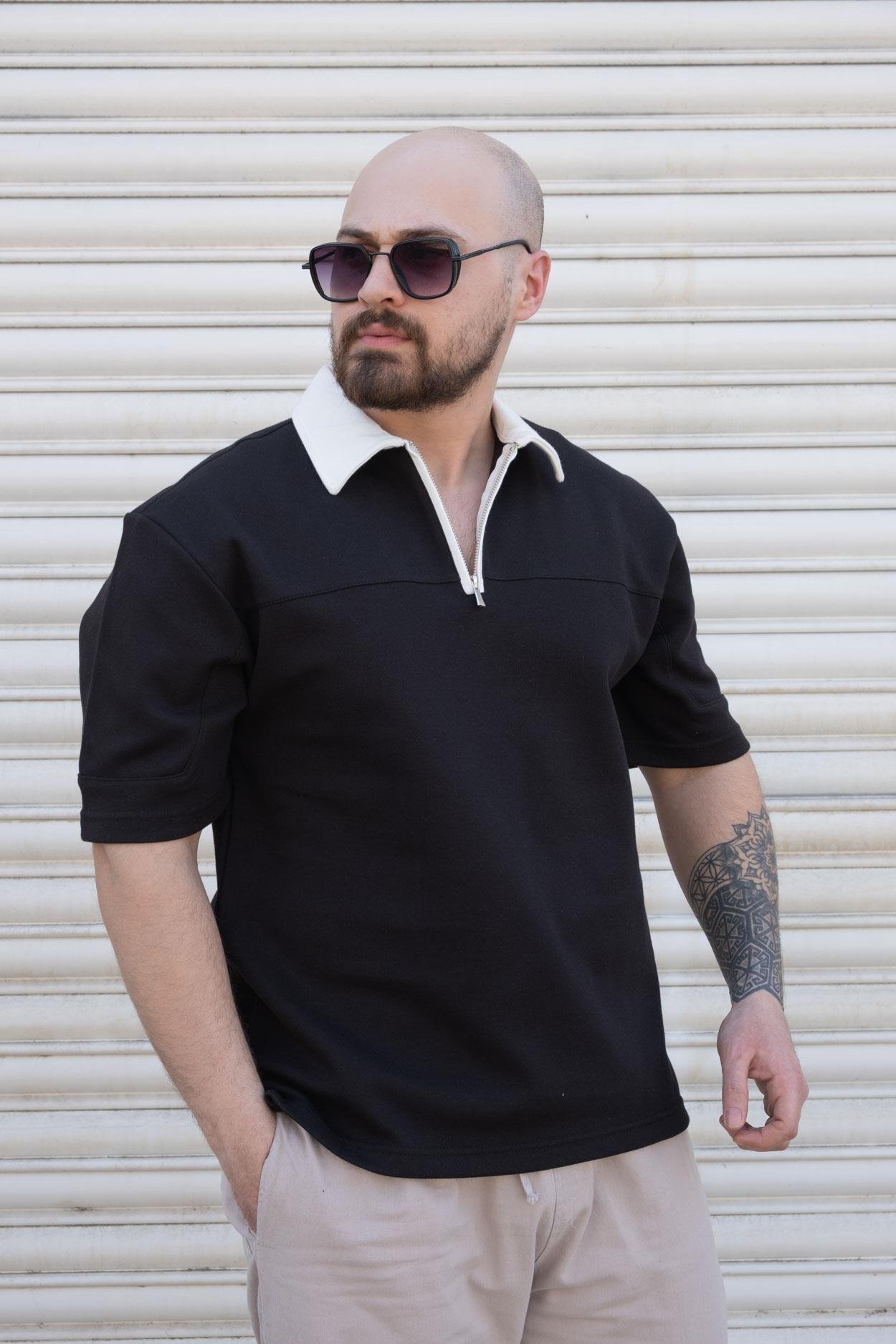 Yarım Fermuarlı Polo Yaka T-Shirt (TSS05)