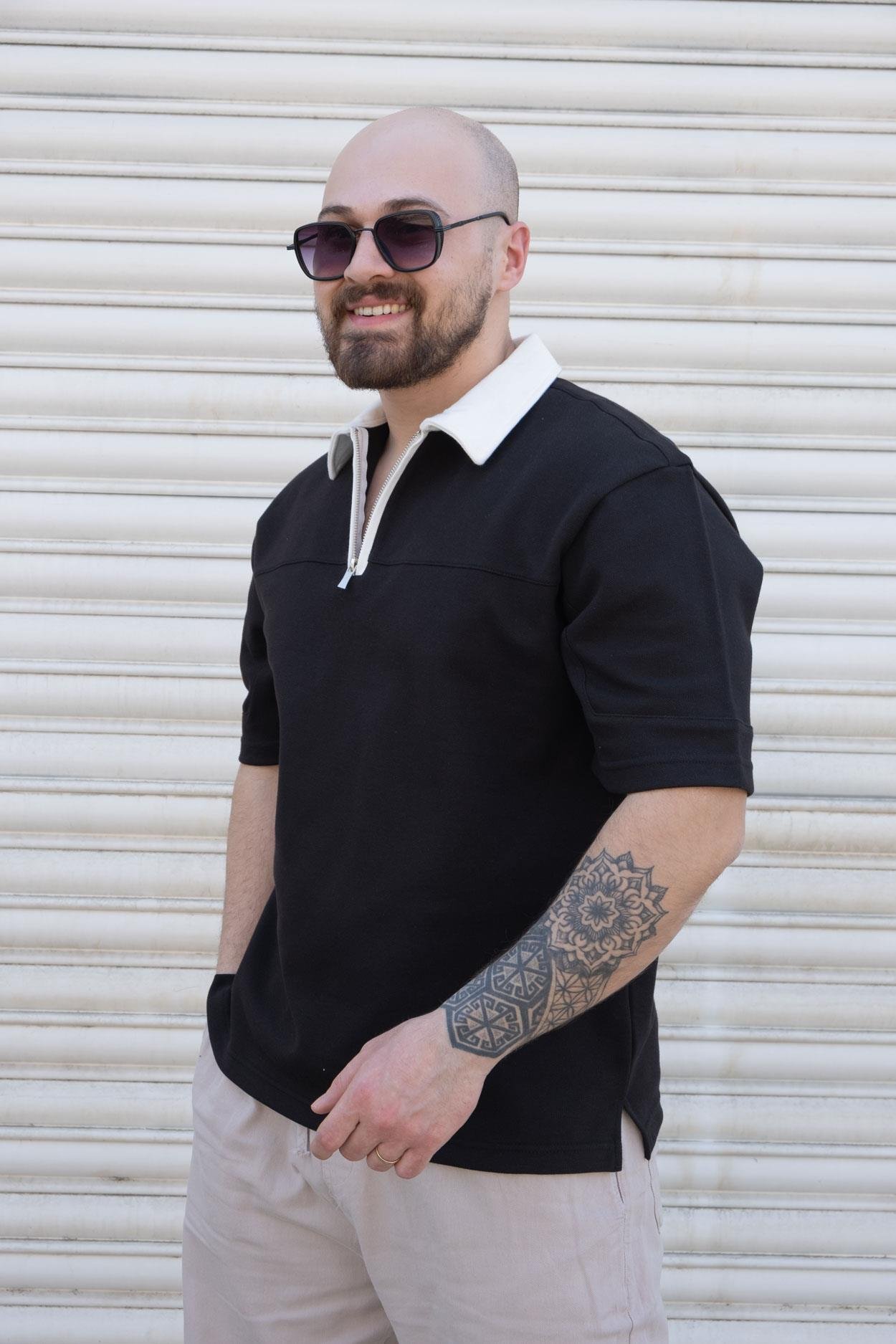 Yarım Fermuarlı Polo Yaka T-Shirt (TSS05)