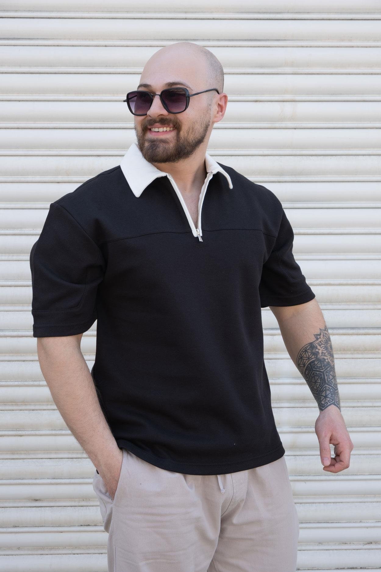Yarım Fermuarlı Polo Yaka T-Shirt (TSS05)