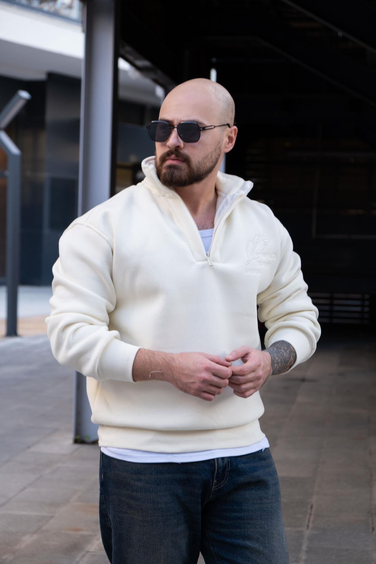 Yarım Fermuarlı Şardonlu Sweatshirt (SVTKR31)