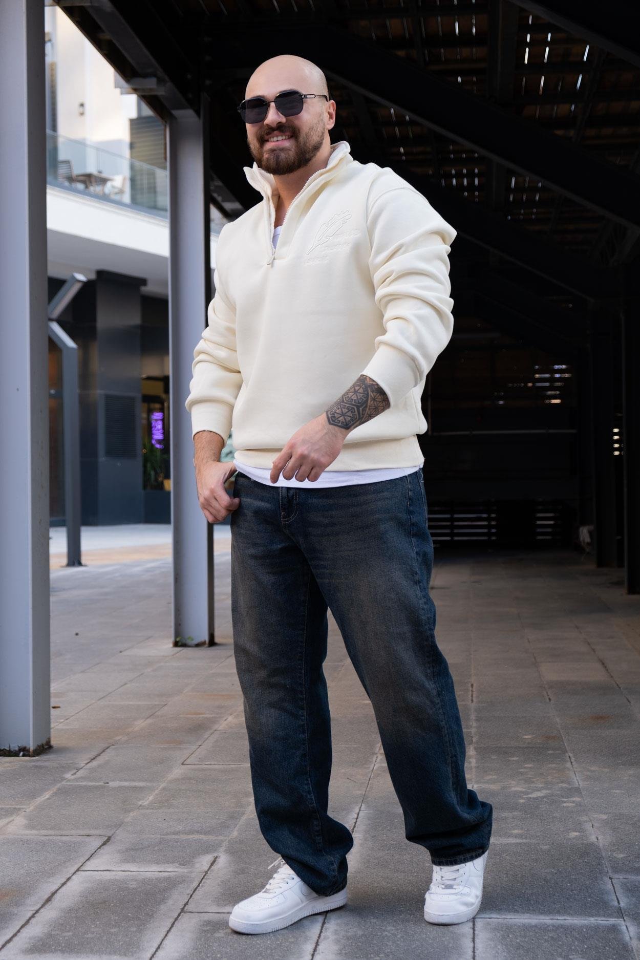 Yarım Fermuarlı Şardonlu Sweatshirt (SVTKR31)