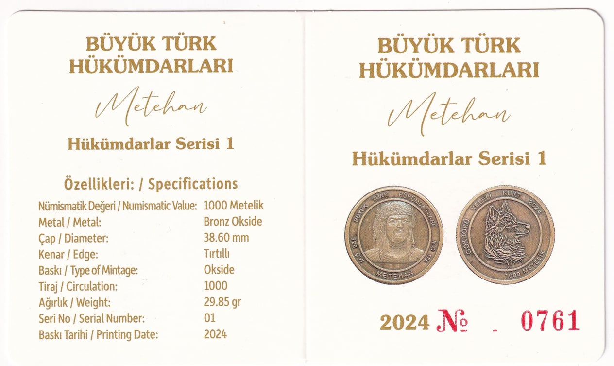 Madalya ve MadalyonlarBüyük Türk Hükümdarları, Bronz, Hatıra Madalyon
