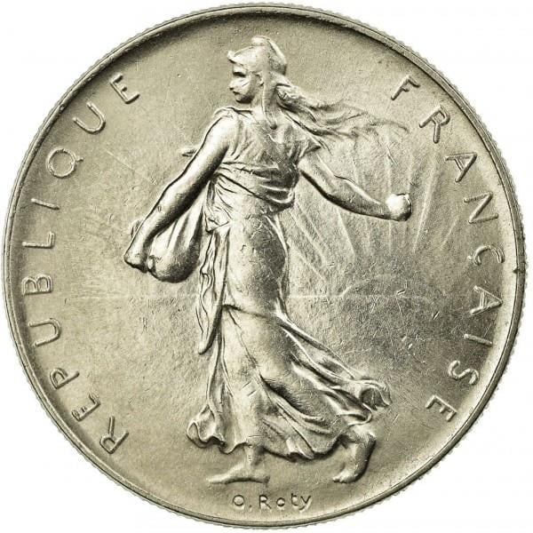 Yabancı Madeni ParalarFransa, 1 Frank 1960-2001, ÇT/ÇÇT Eski Madeni Para