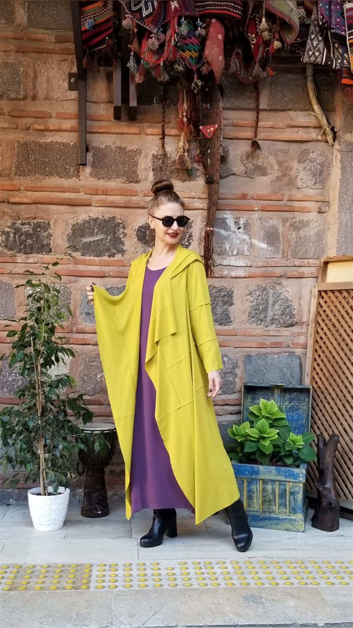 Asit Sarı Triko Kaftan