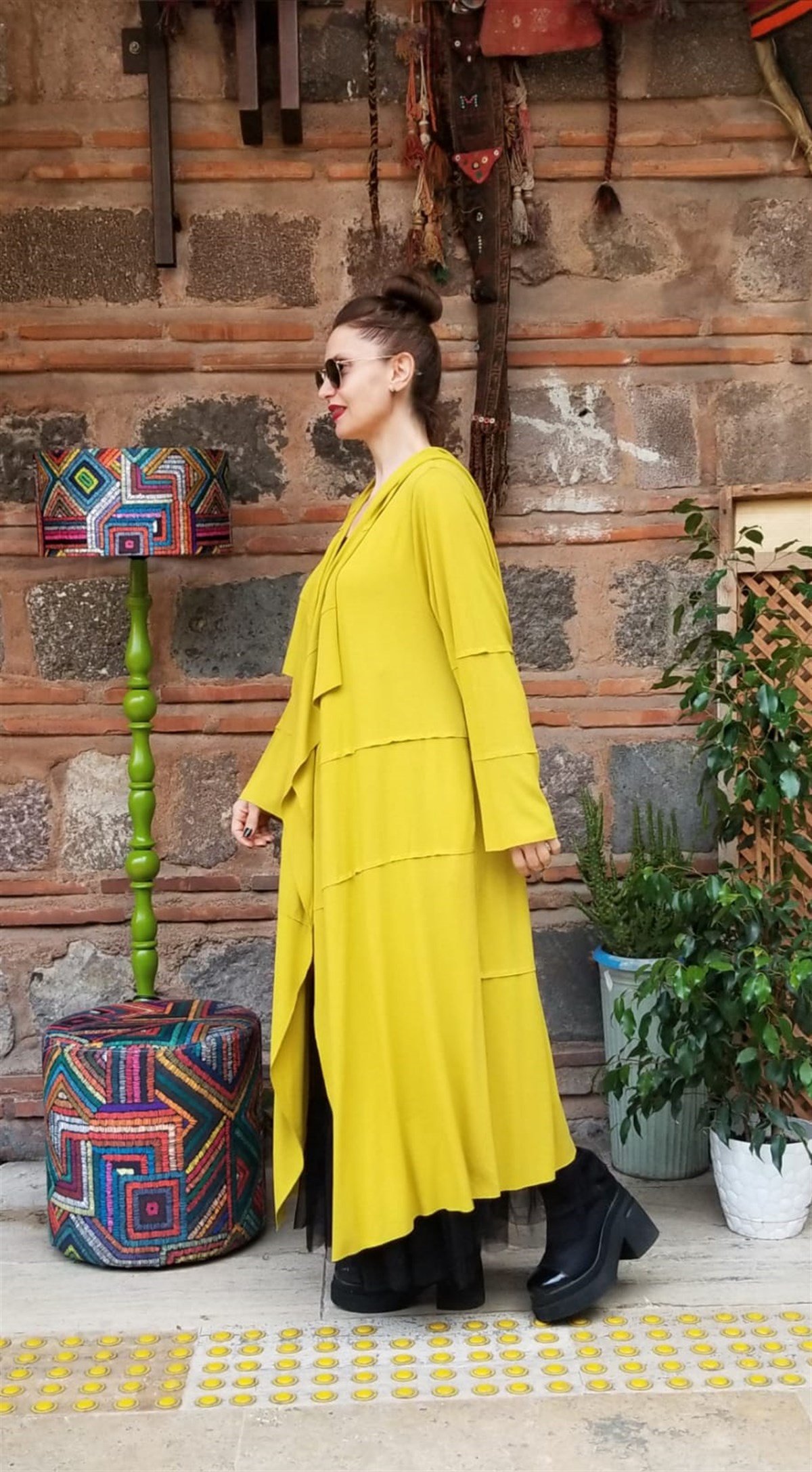 Asit Sarı Triko Kaftan