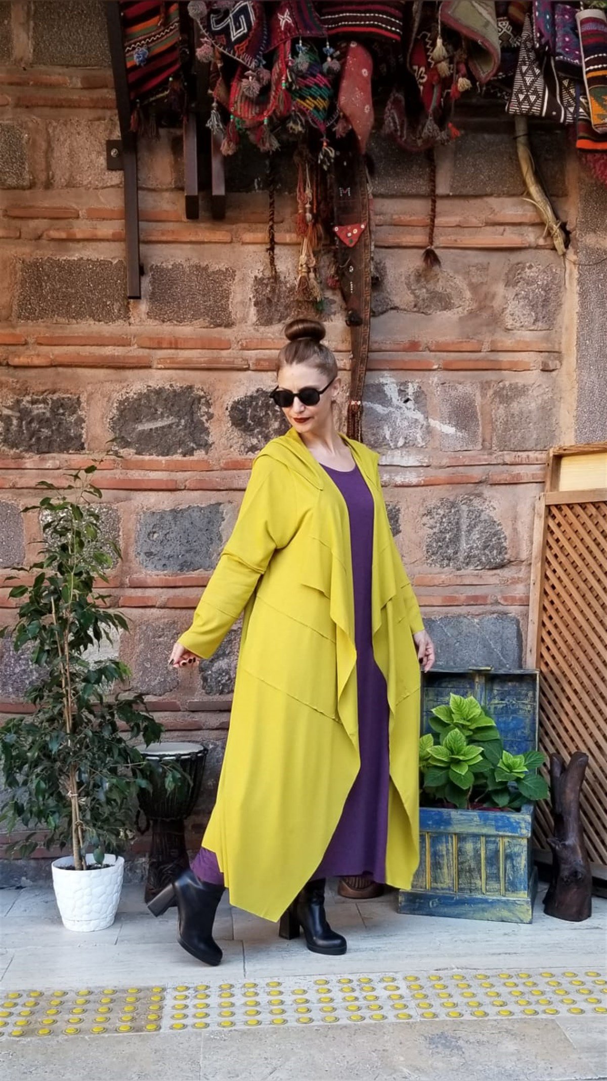 Asit Sarı Triko Kaftan