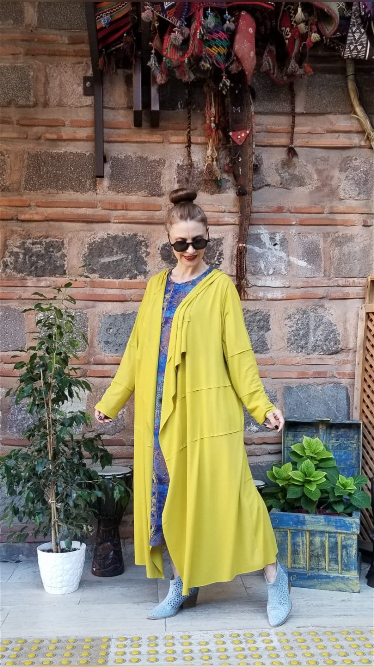 Asit Sarı Triko Kaftan
