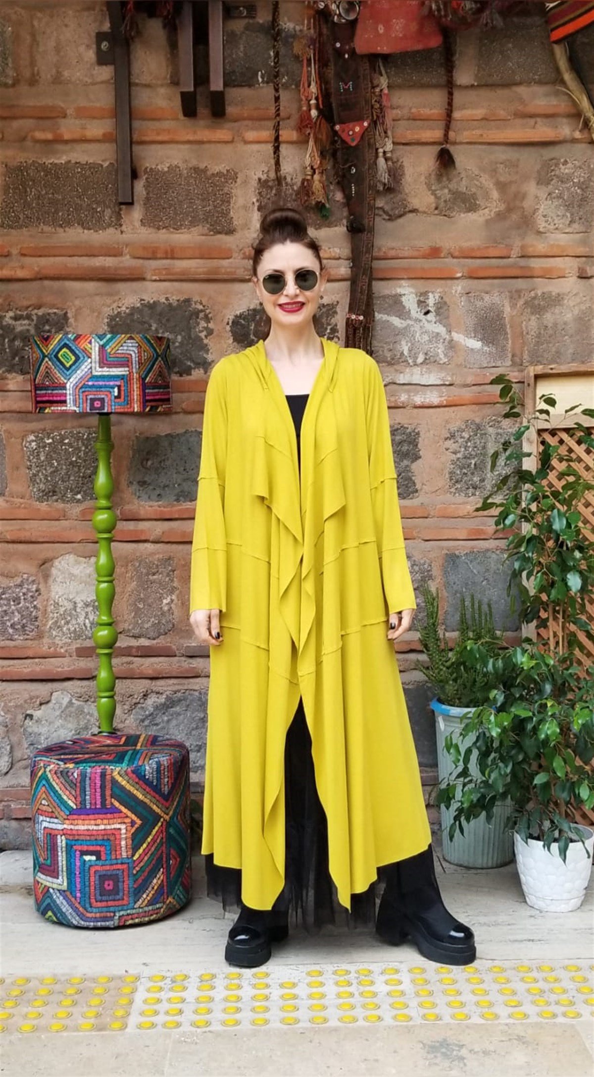 Asit Sarı Triko Kaftan
