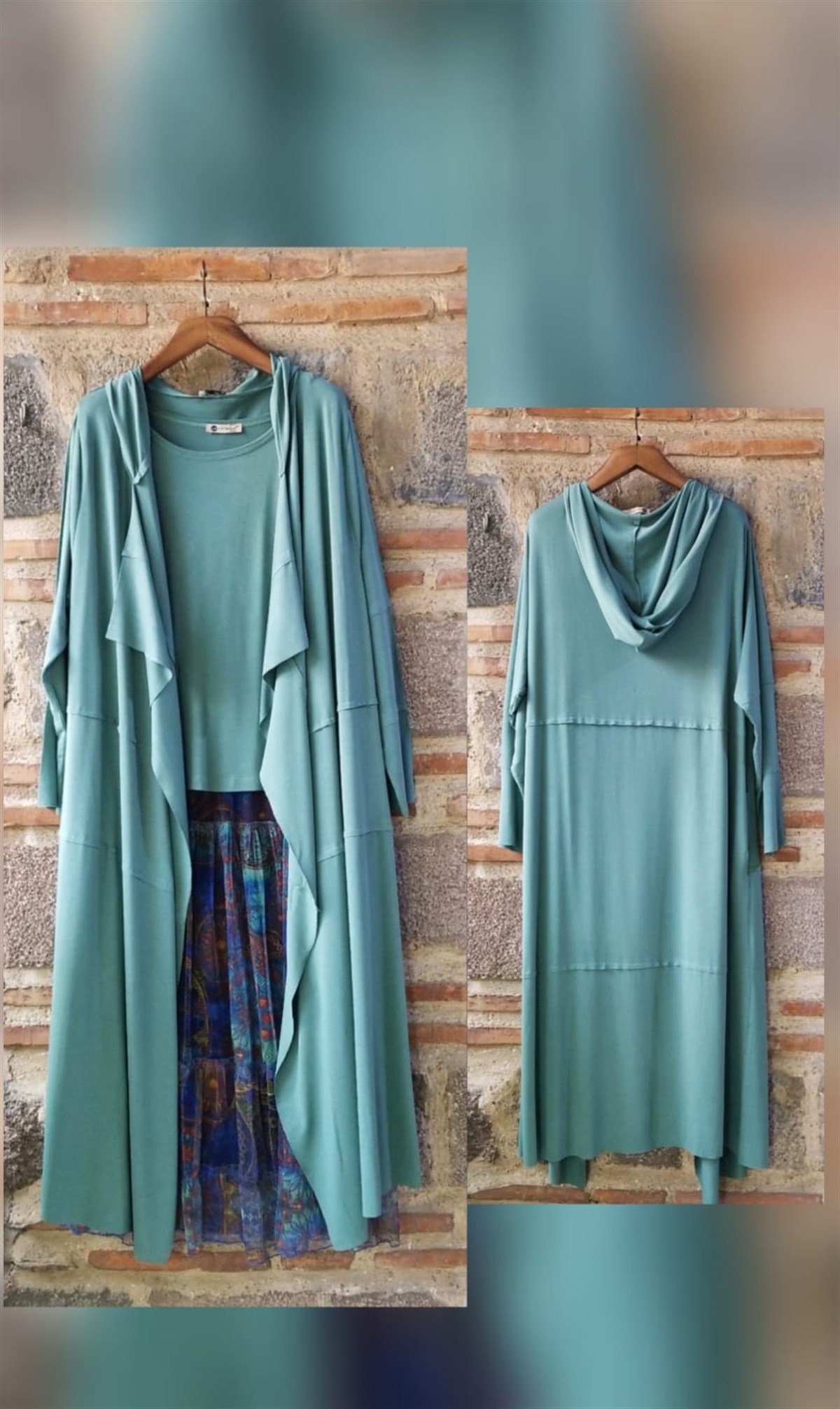 Çağla Yeşili Triko Kaftan