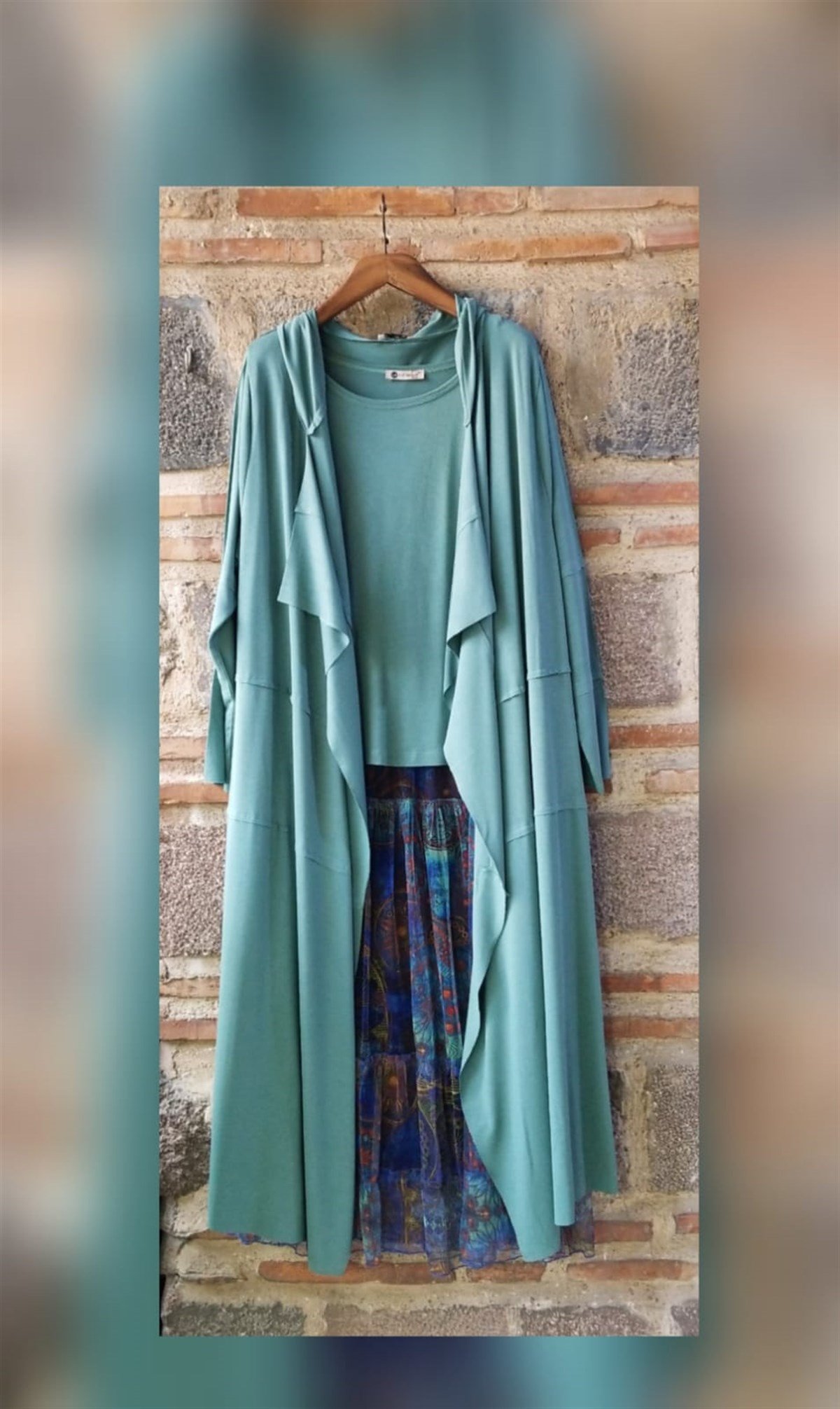 Çağla Yeşili Triko Kaftan