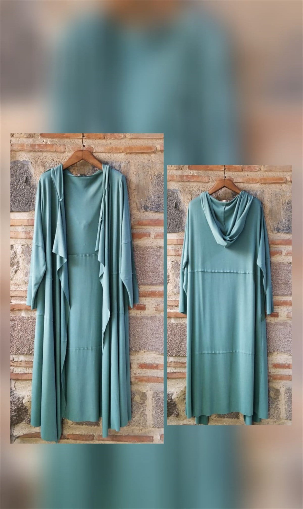 Çağla Yeşili Triko Kaftan