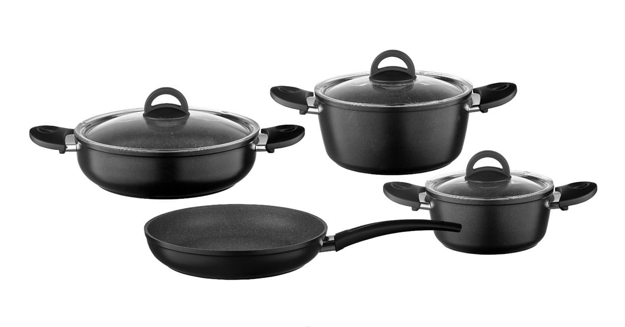Leggno 7 Parça Granit Set 18 cm & 22 cm Derin Tencere