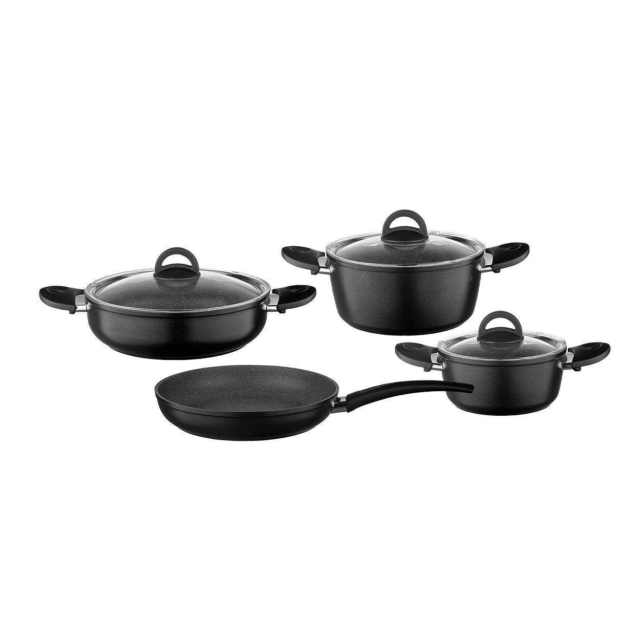 Leggno 7 Parça Granit Set 18 cm & 22 cm Derin Tencere