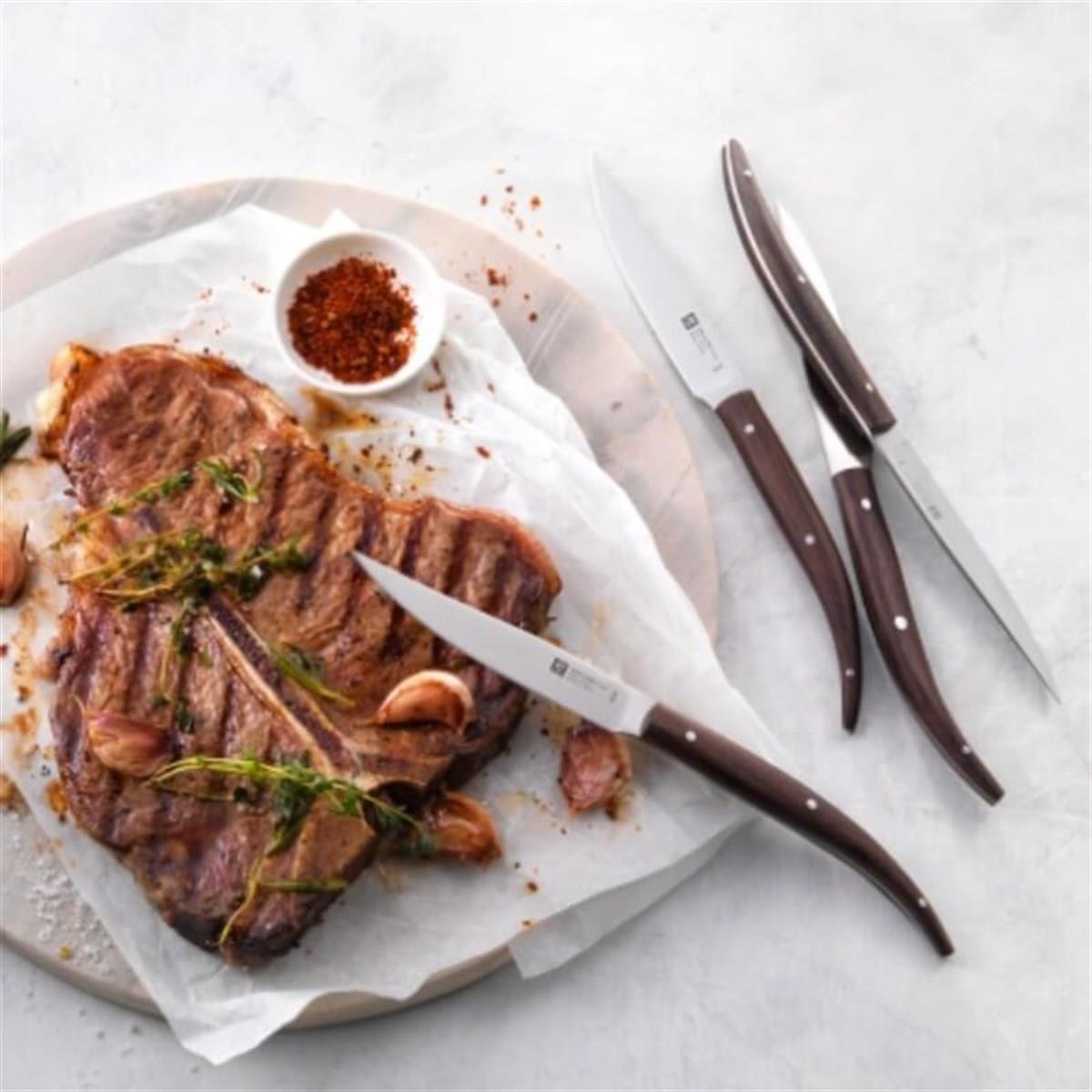 Zwilling Steak Biftek Bıçağı Seti 4 Parça Koyu Meşe Saplı