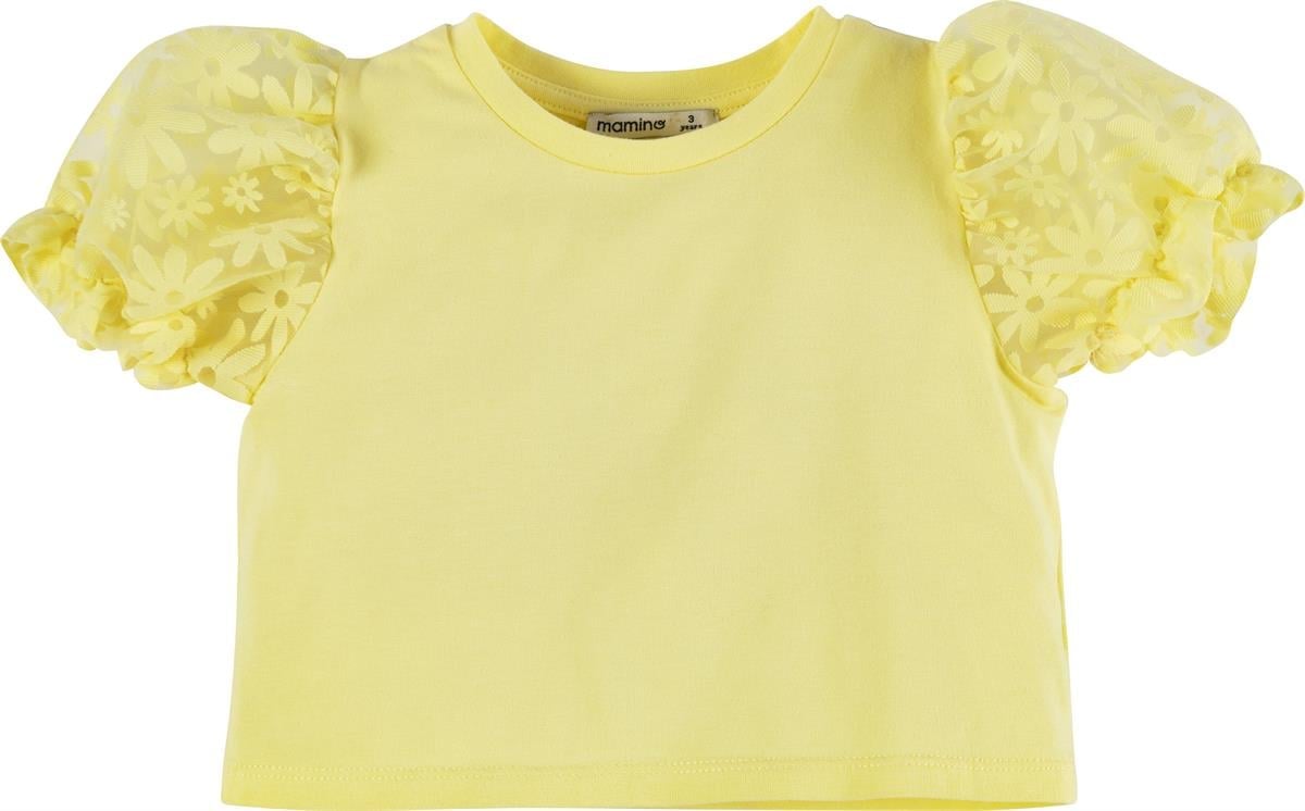 Çiçek Desenli Tüllü T-Shirt 16516