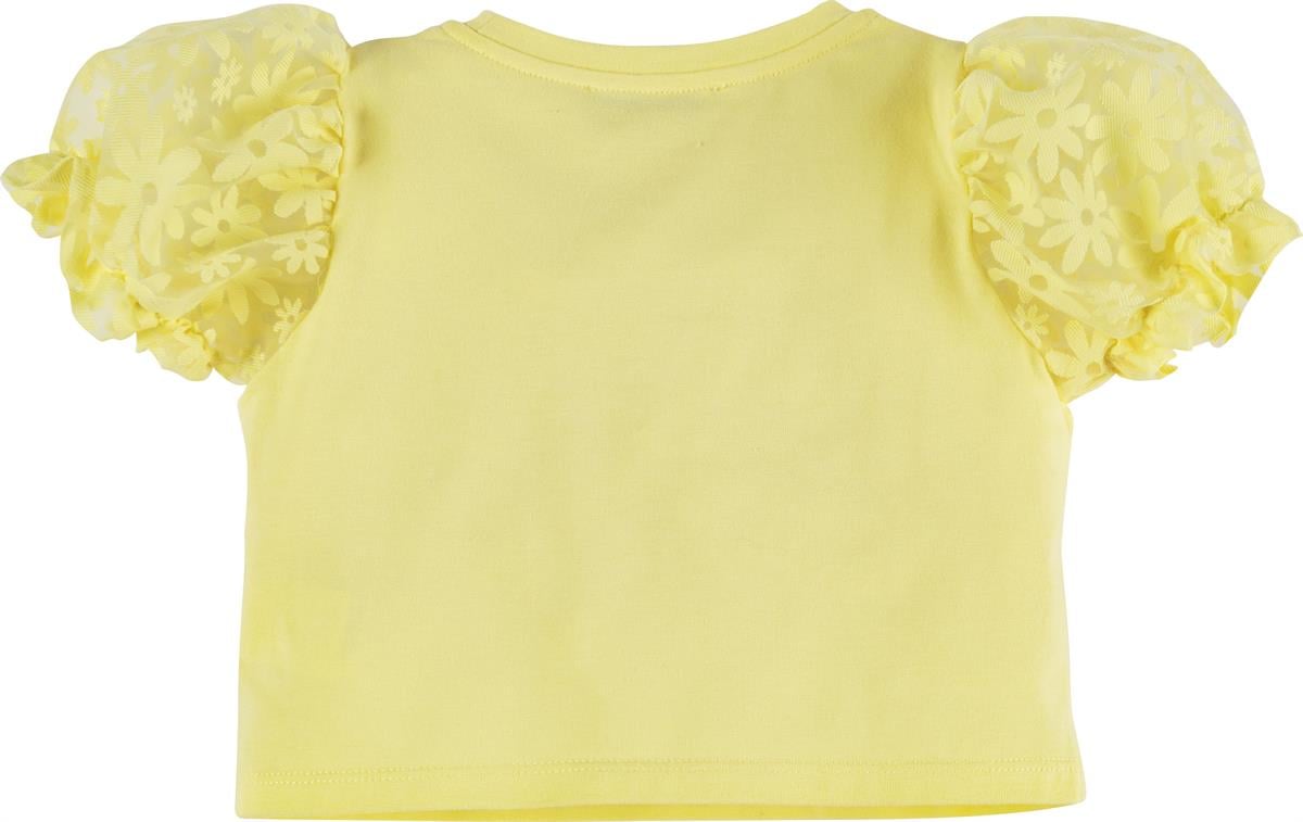 Çiçek Desenli Tüllü T-Shirt 16516