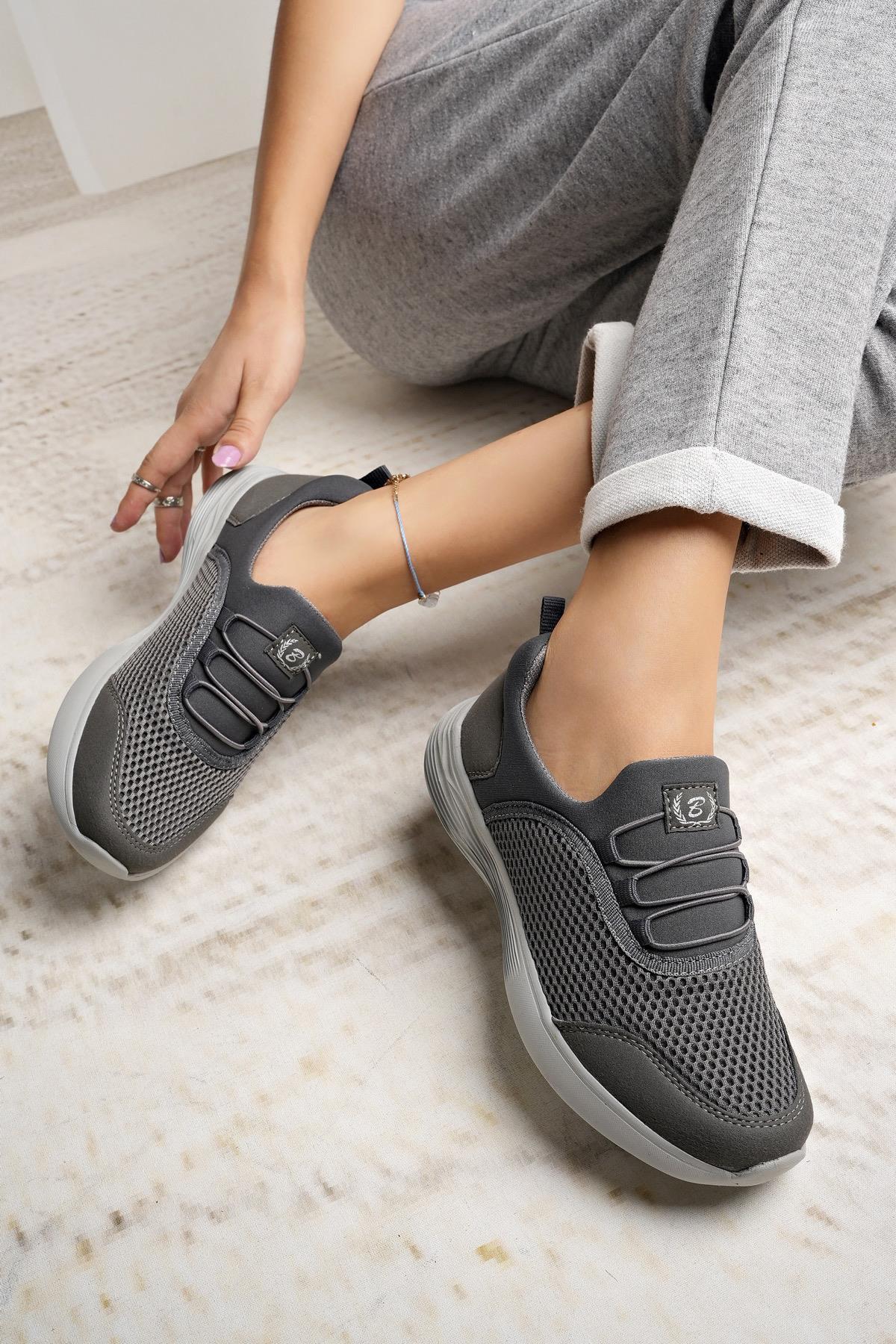 Nesil Shoes Bsea 562 Füme Memory Foam Kadın Yürüyüş Ayakkabısı