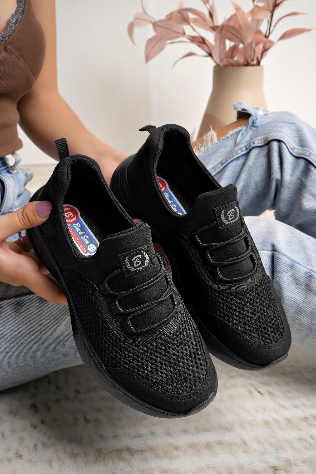 Nesil Shoes Bsea 562 Siyah Memory Foam Kadın Yürüyüş Ayakkabısı