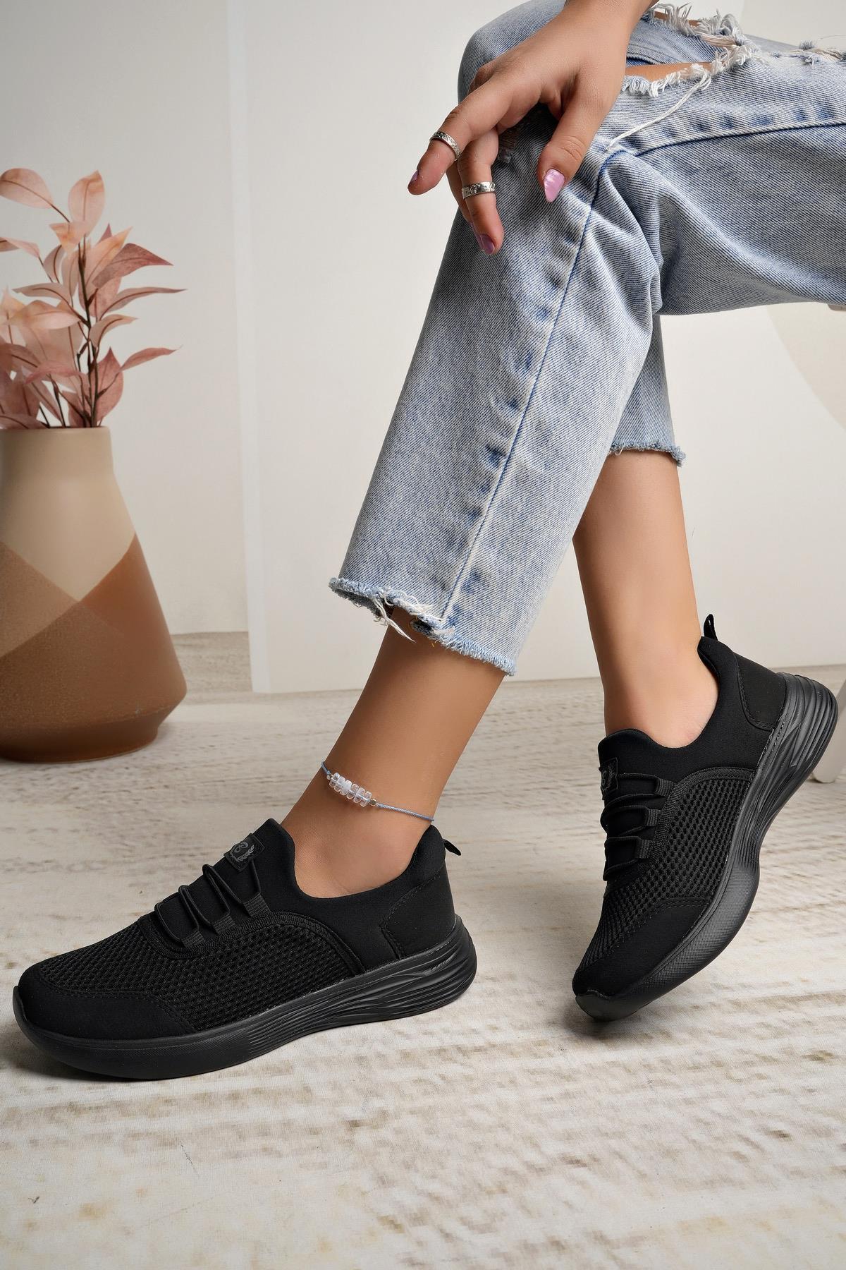 Nesil Shoes Bsea 562 Siyah Memory Foam Kadın Yürüyüş Ayakkabısı