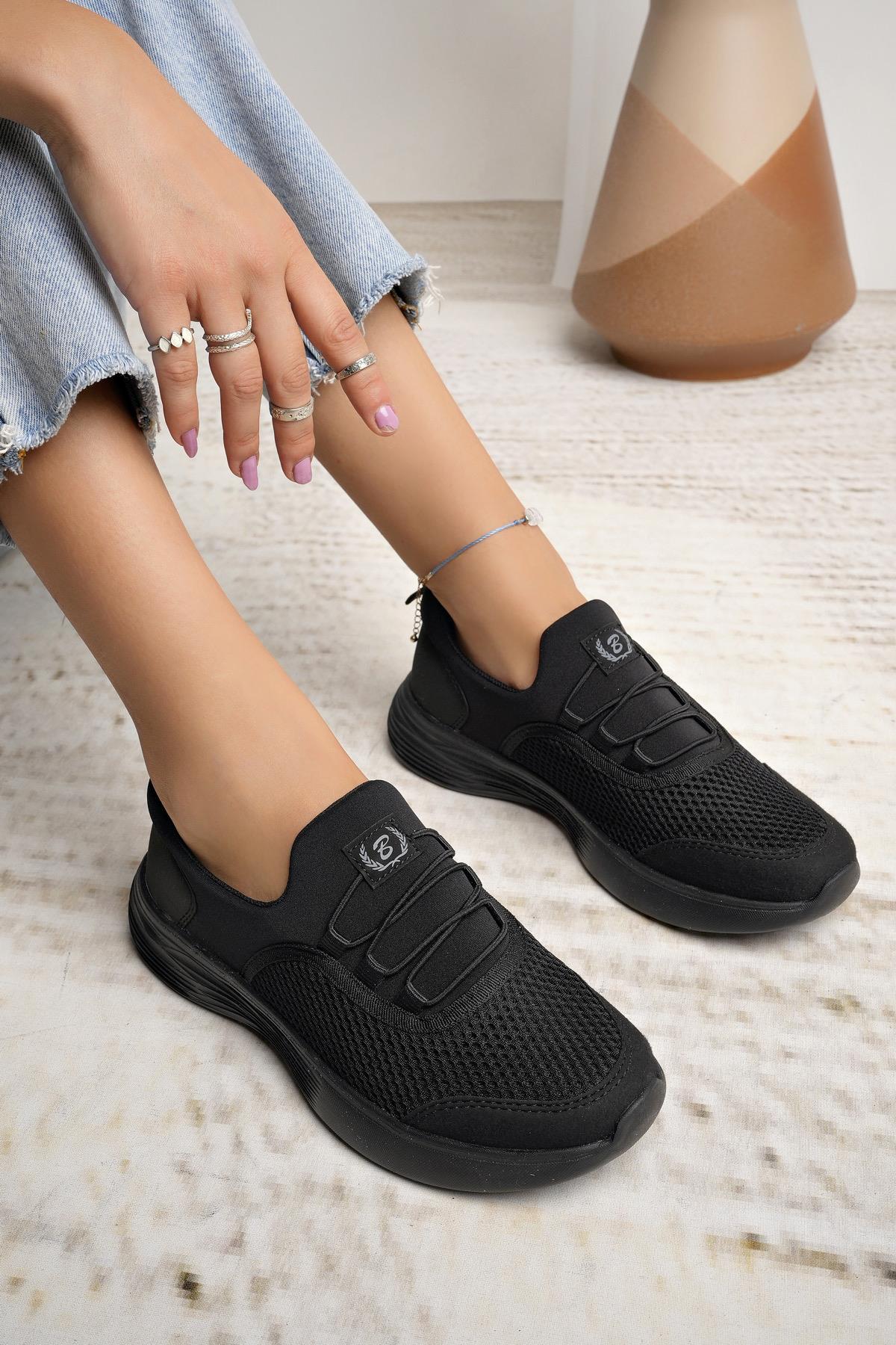 Nesil Shoes Bsea 562 Siyah Memory Foam Kadın Yürüyüş Ayakkabısı