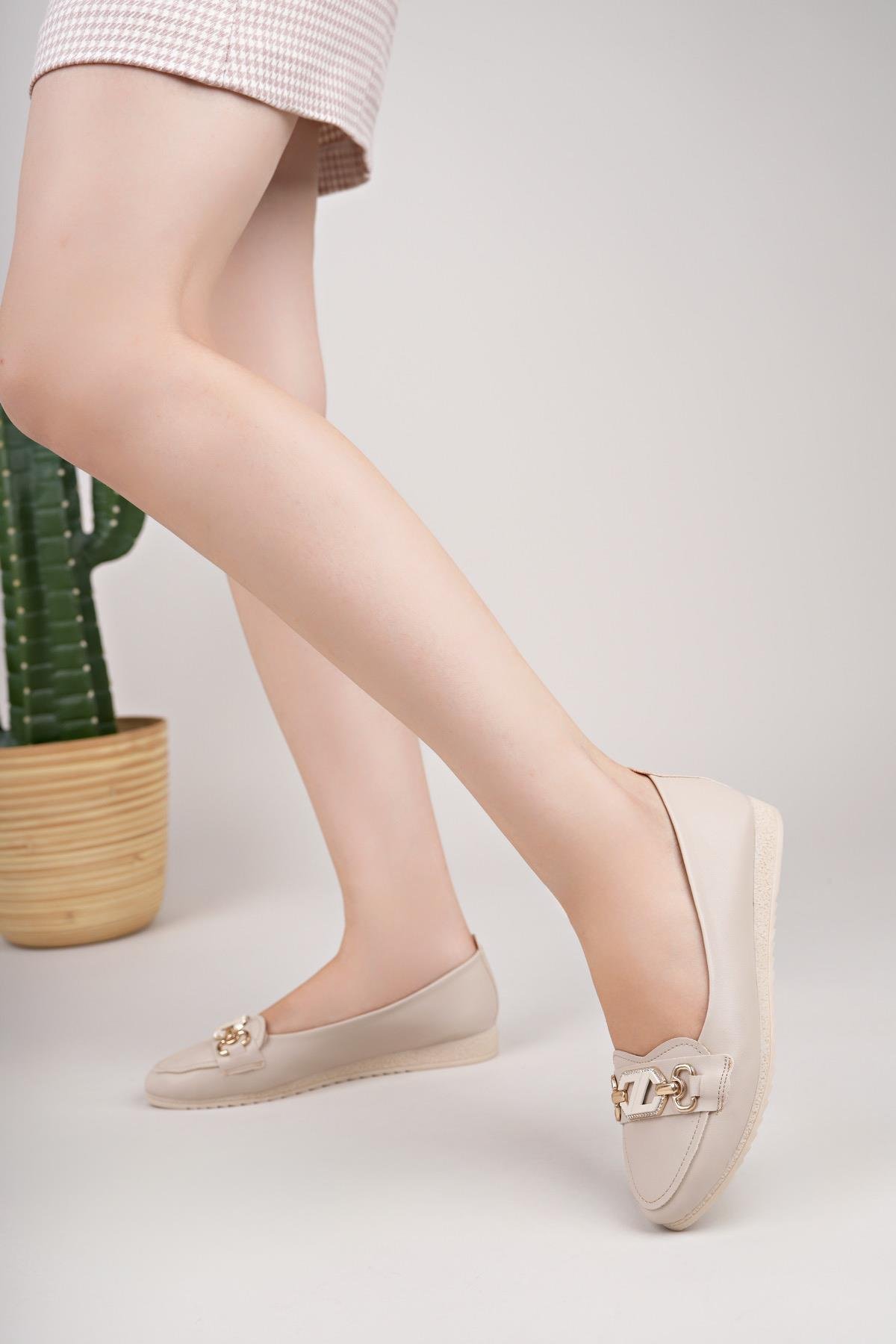 Nesil Shoes Mhd 60 Ten Taşlı Günlük Kadın Babet