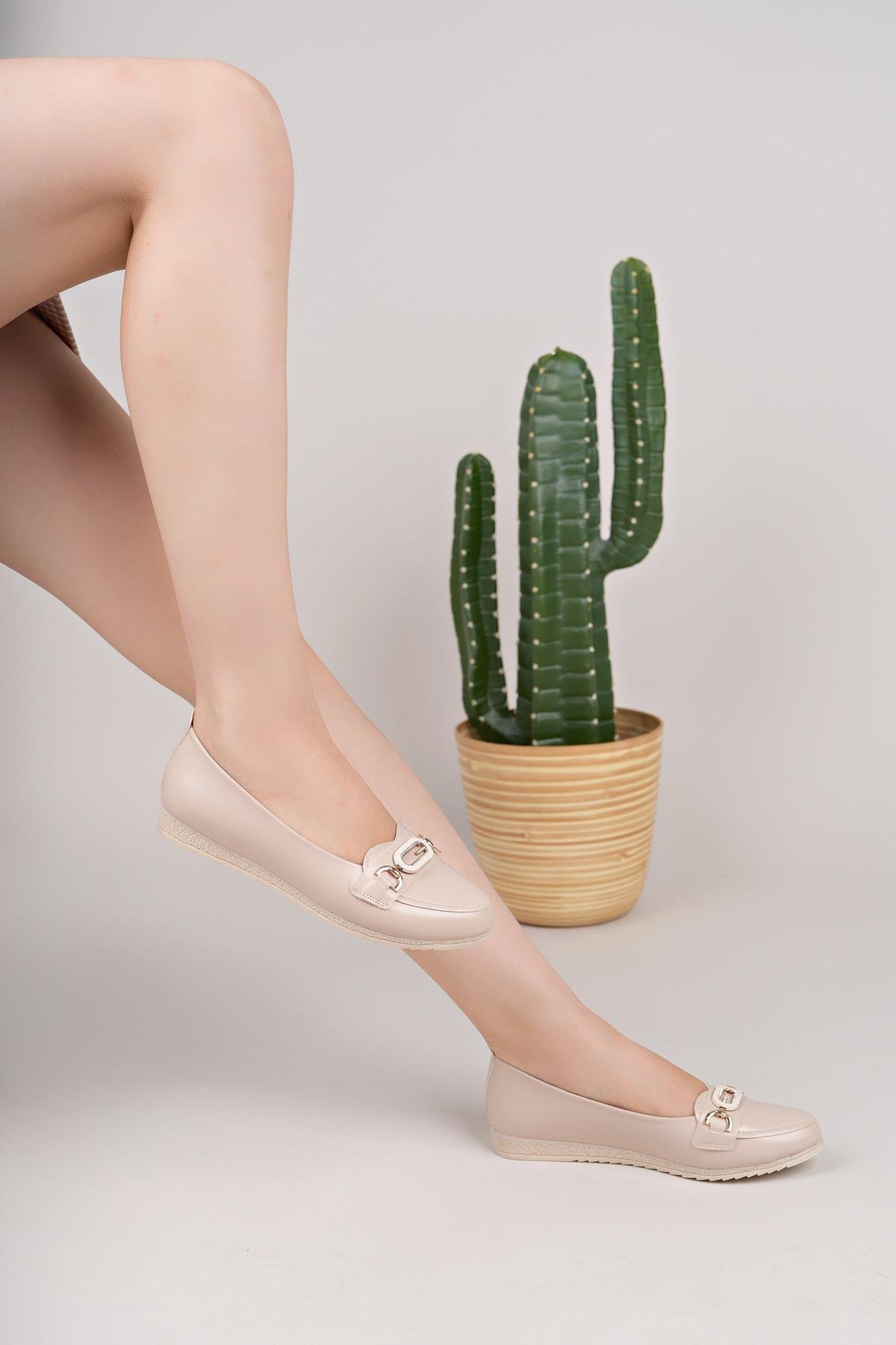 Nesil Shoes Mhd 61 Ten Taşlı Günlük Kadın Babet