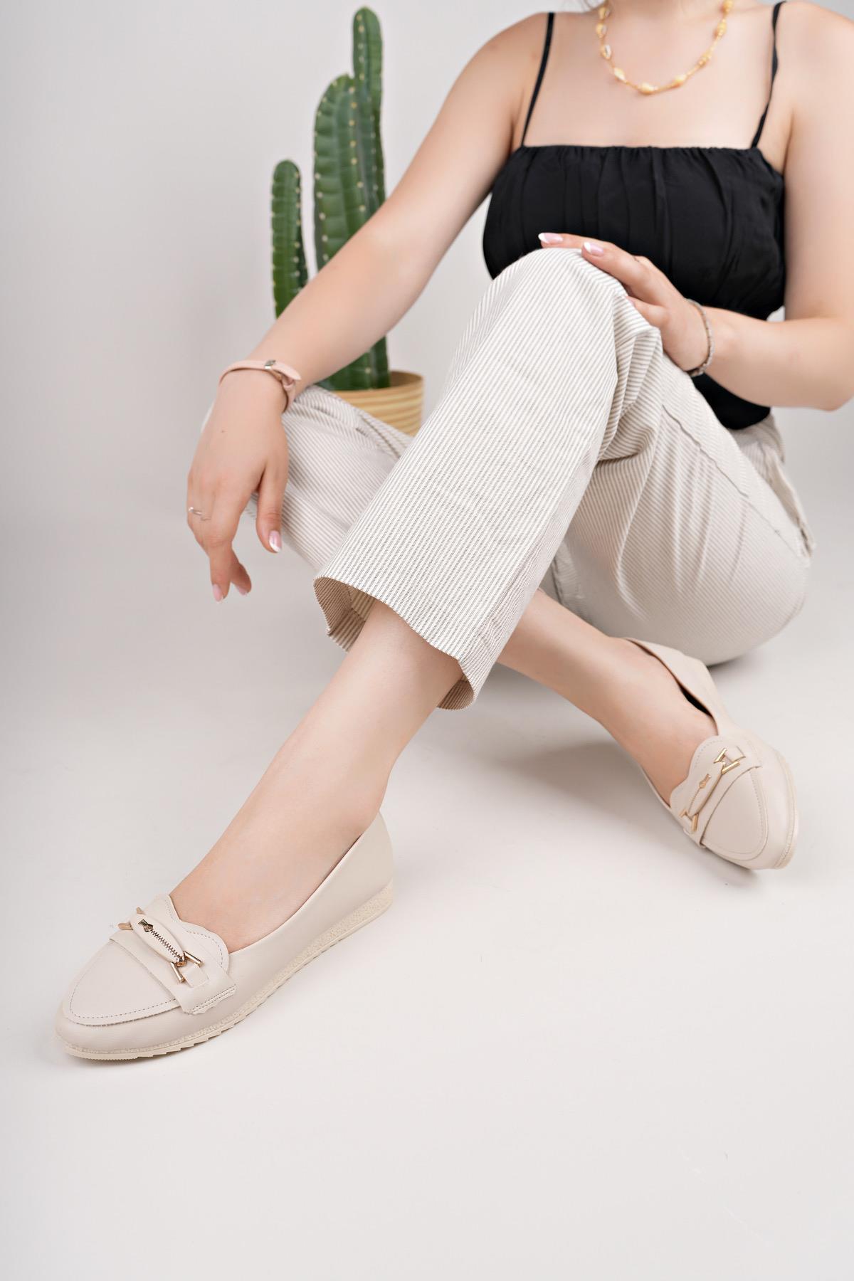 Nesil Shoes Mhd 62 Ten Taşlı Günlük Kadın Babet