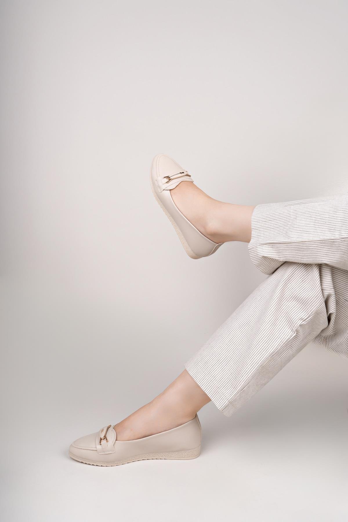 Nesil Shoes Mhd 62 Ten Taşlı Günlük Kadın Babet