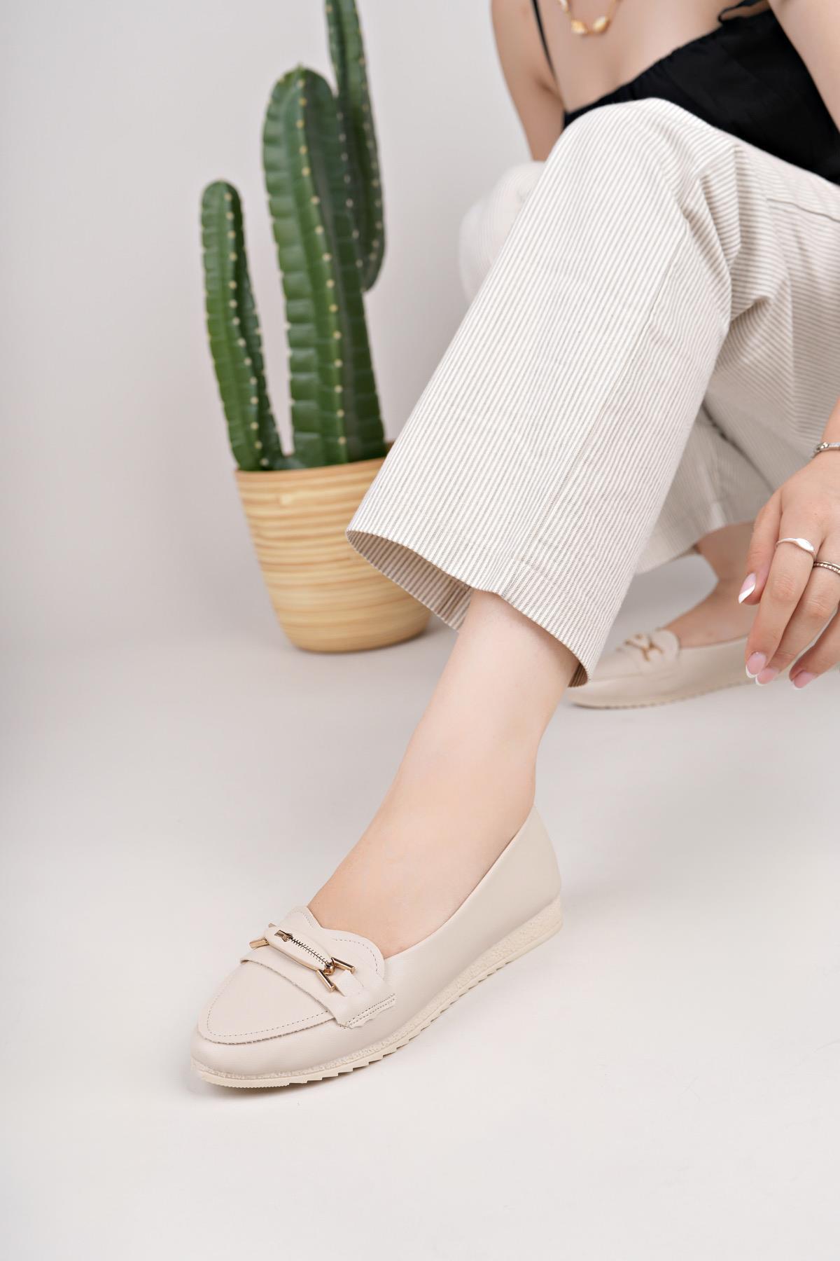 Nesil Shoes Mhd 62 Ten Taşlı Günlük Kadın Babet