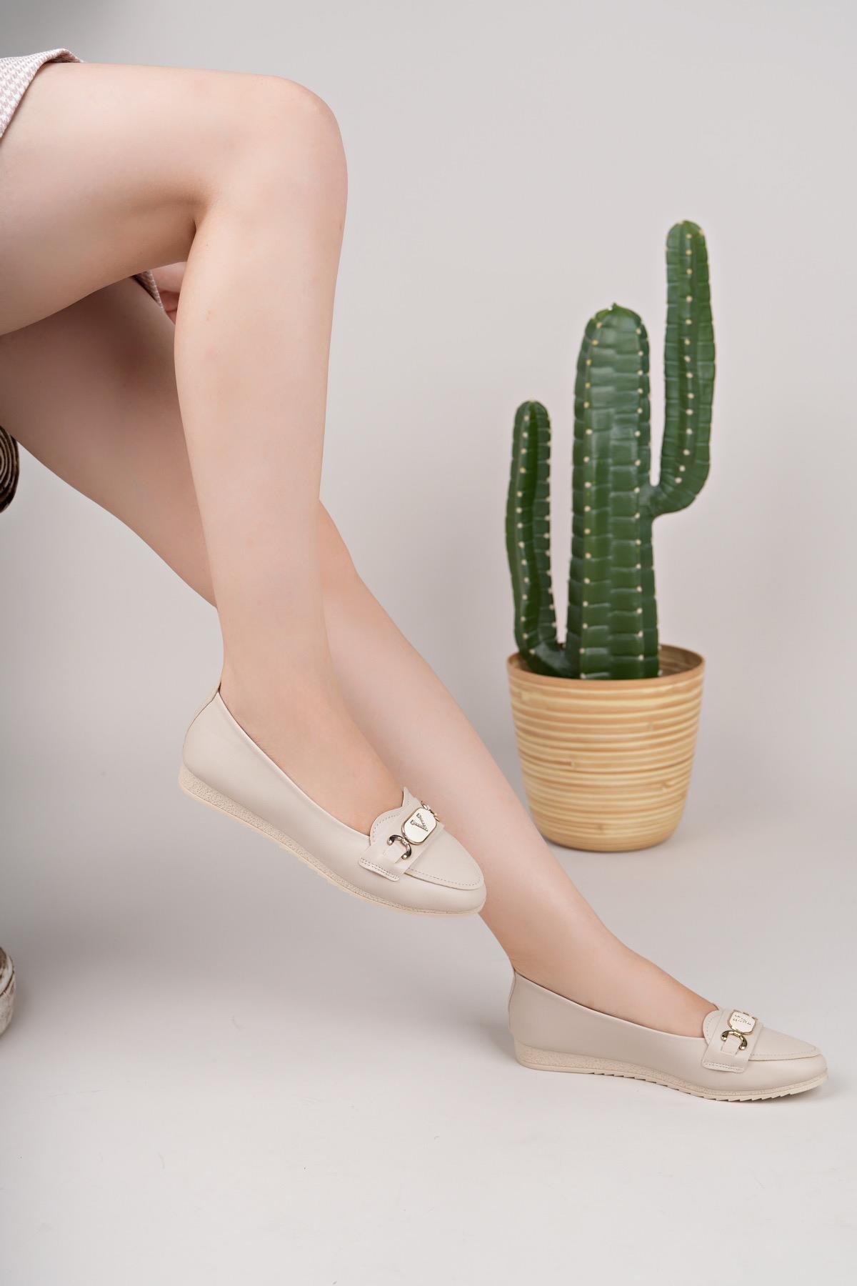 Nesil Shoes Mhd 64 Ten Taşlı Günlük Kadın Babet