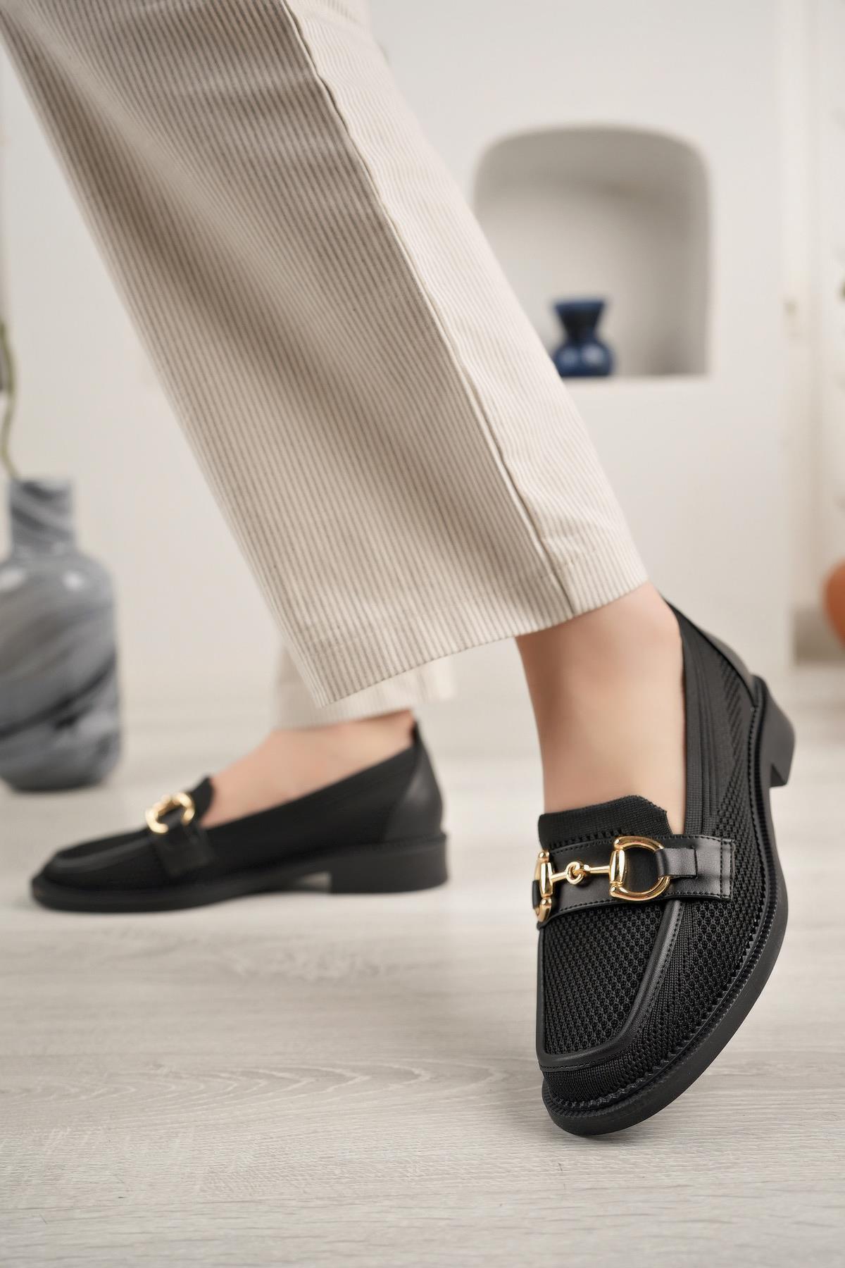 Nesil Shoes Palm 05 Siyah Triko Makosen Kadın Ayakkabı