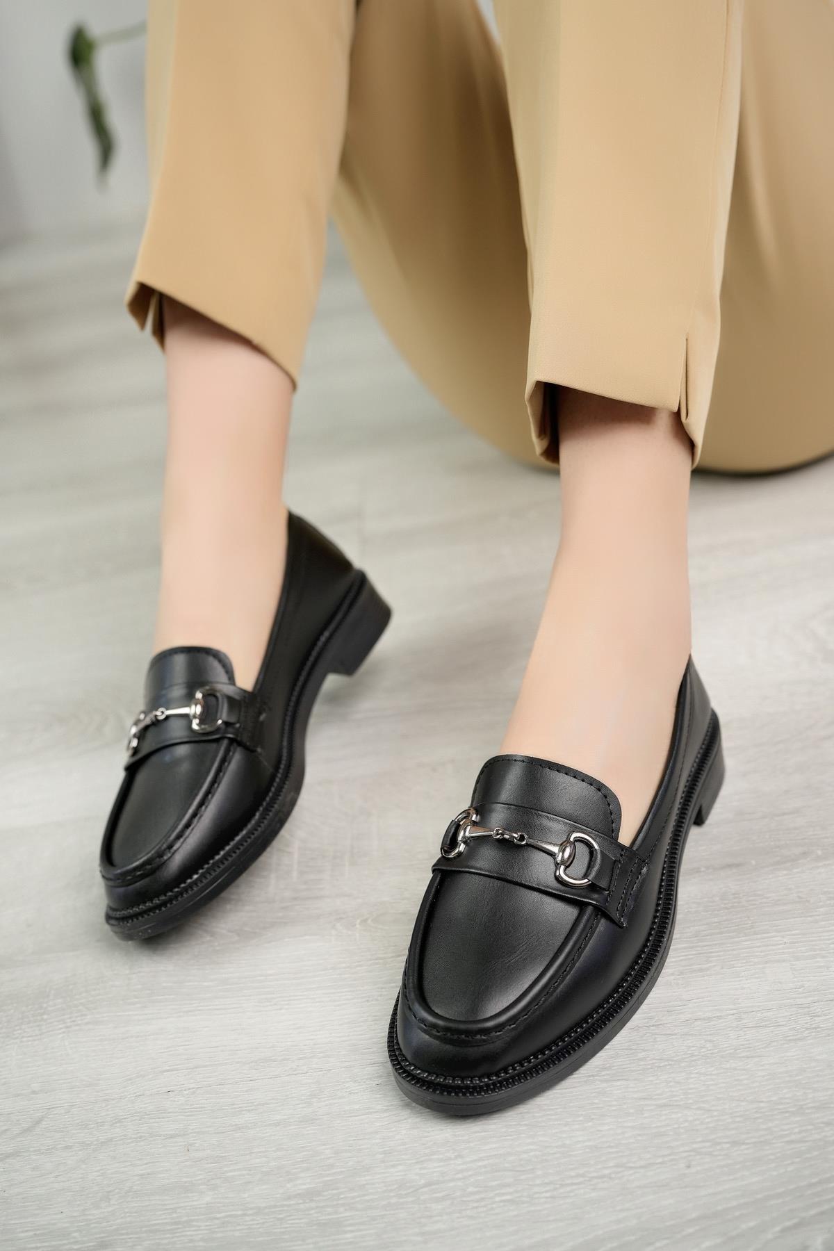 Nesil Shoes Süha 203 Siyah Anatomik Kadın Lofer