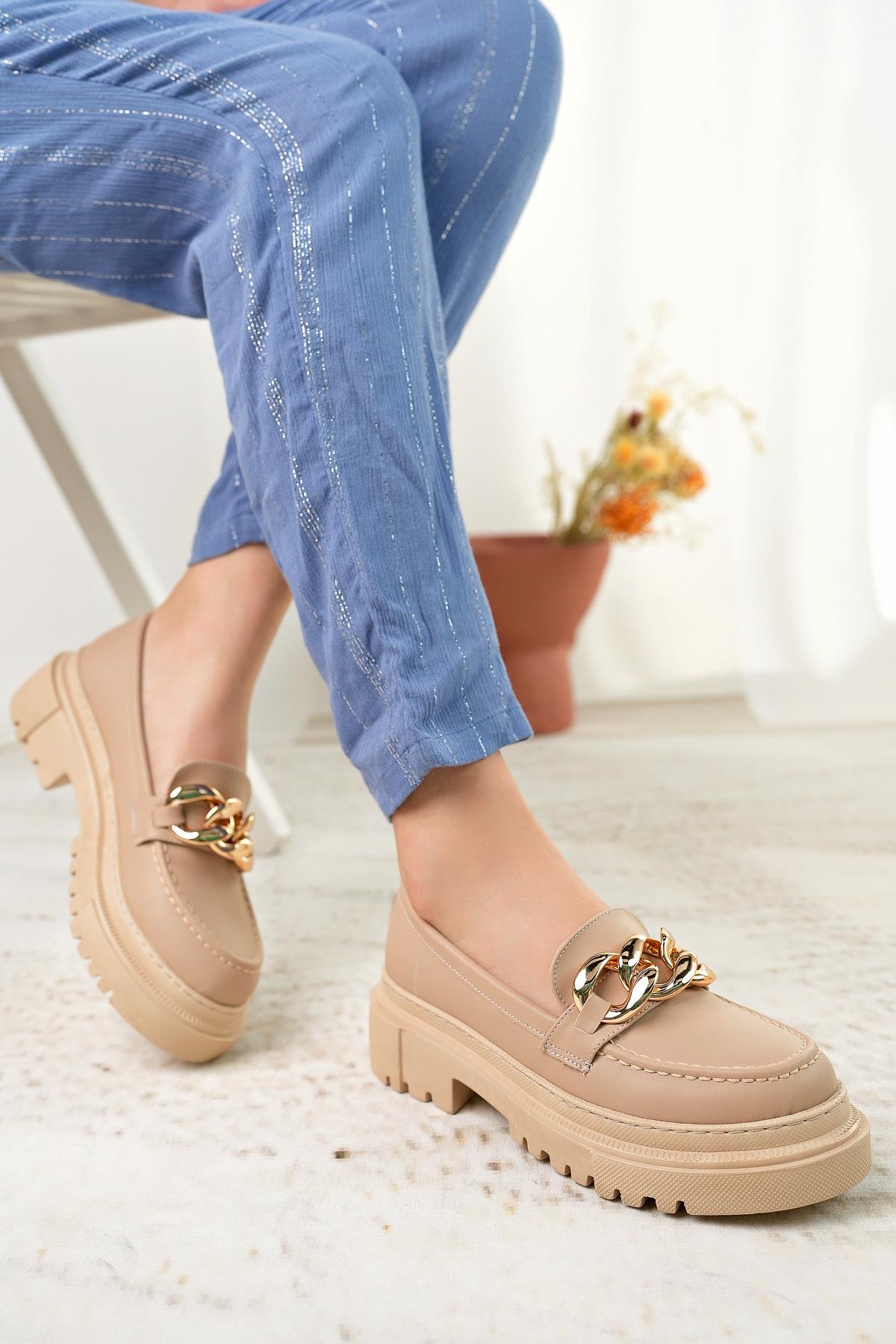 Nesil Shoes Tarha 207 Nude Maskülen Kadın Ayakkabı