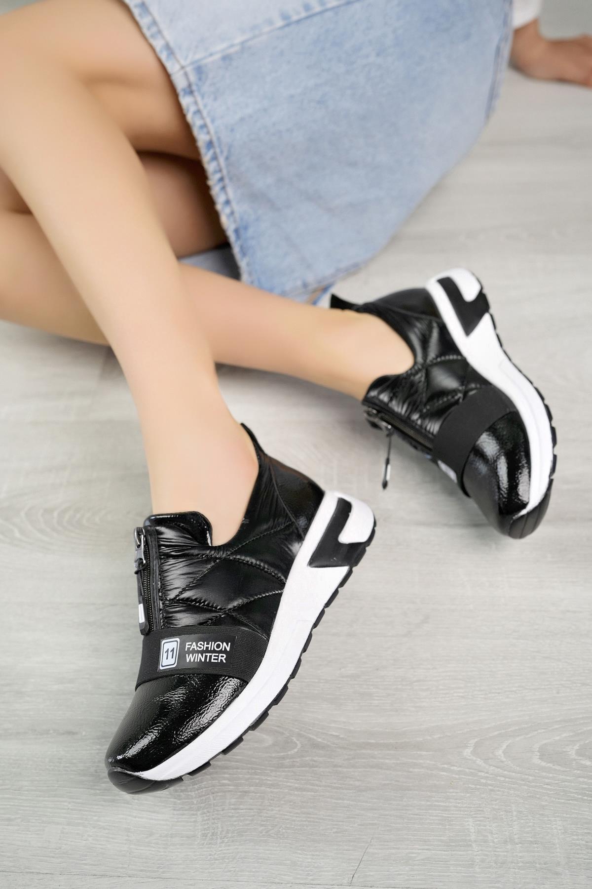 Nesil Shoes Wiss 1700 Siyah Rugan Anatomik Kadın Ayakkabı