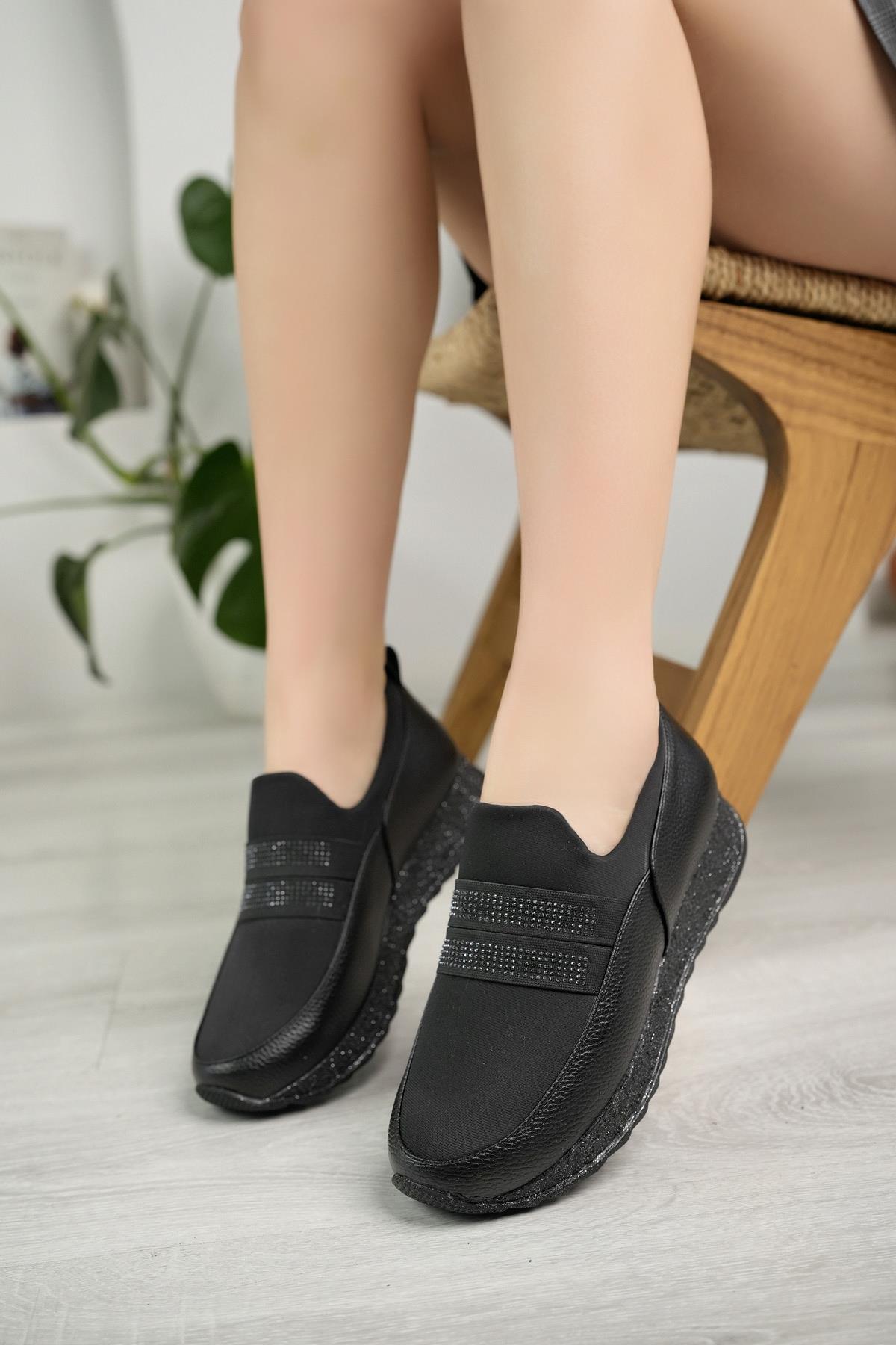 Nesil Shoes Wiss 510 Siyah Anatomik Kadın Ayakkabı