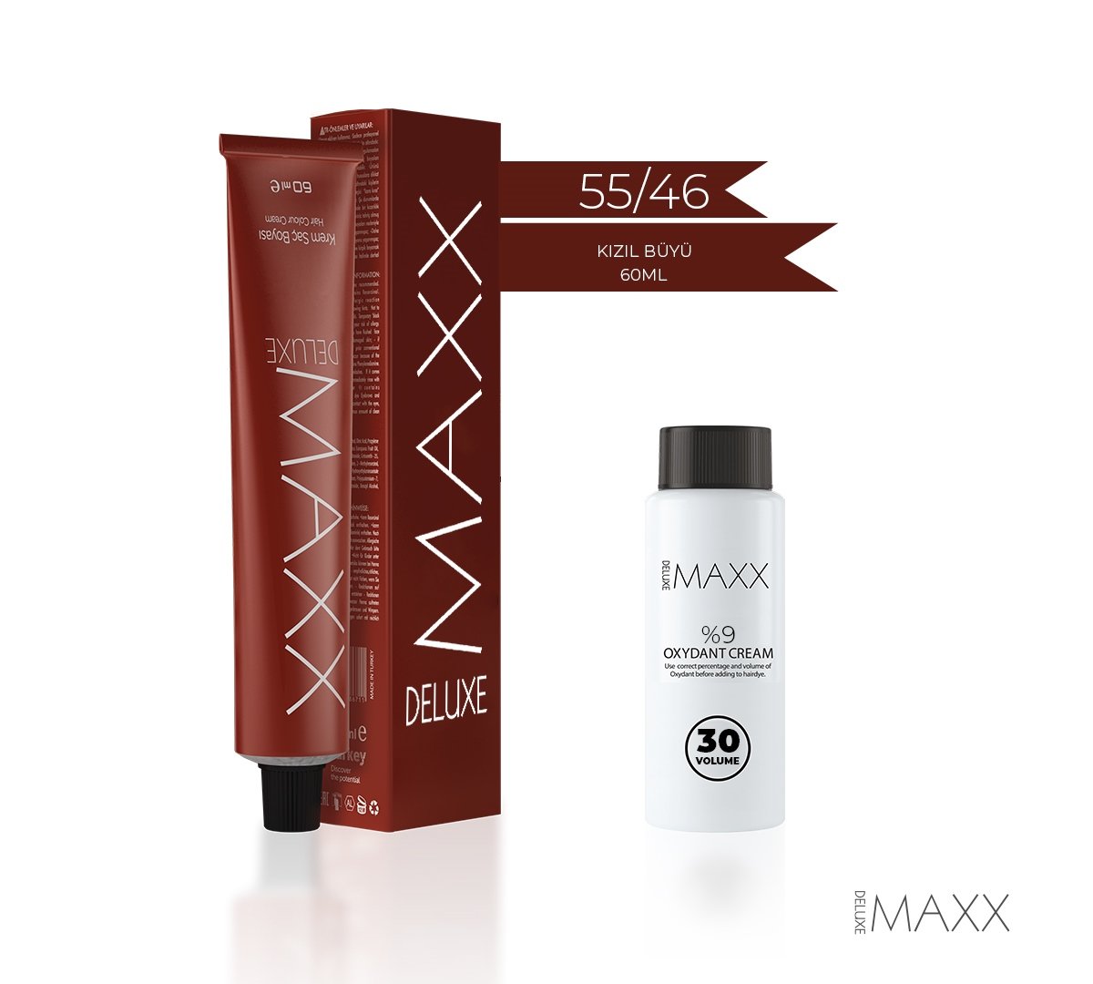 MAXX DELUXE  55.46  Kızıl Büyü Krem Tüp Boya -30 V Oksidan 60 ml