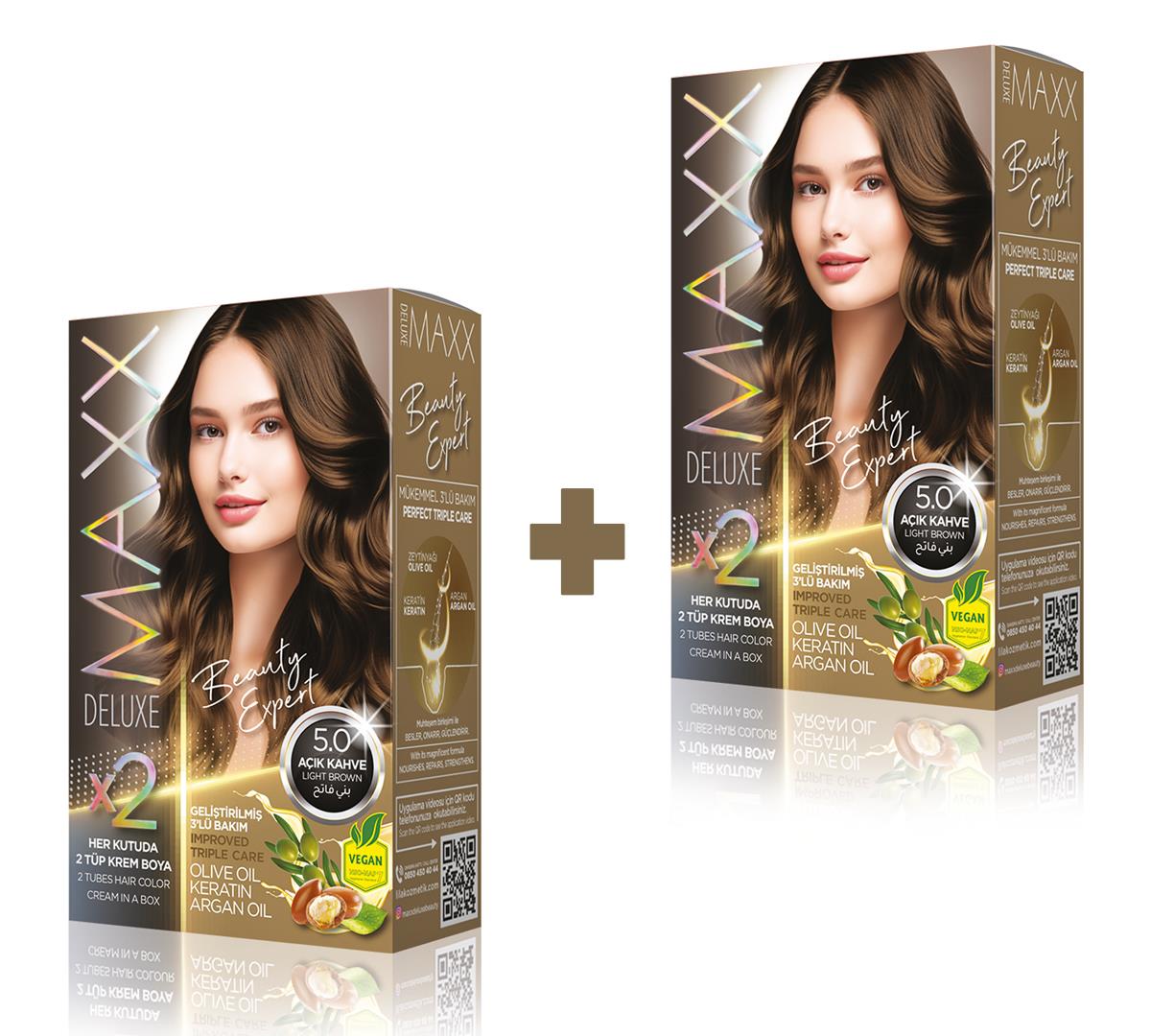 MAXX DELUXE BEAUTY EXPERT 5.0  Açık Kahve Set Boya