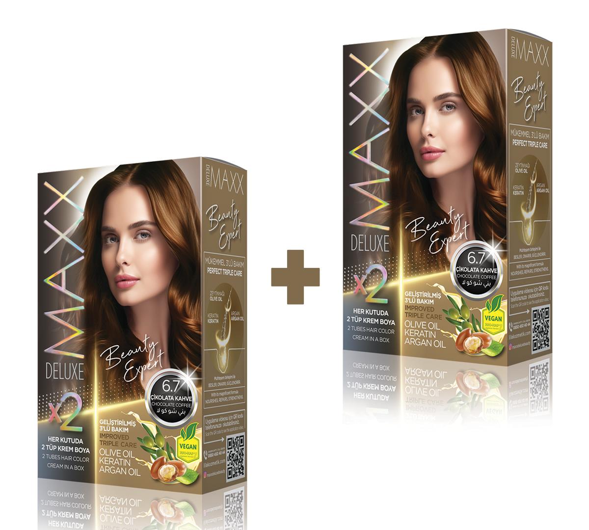 MAXX DELUXE BEAUTY EXPERT 6.7  Çikolata Kahve Set Boya