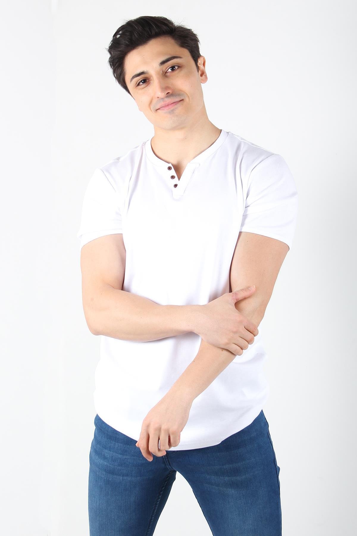 T-shirtmckanzie2122 Üç Düğme Hakim Yaka Ribana Modern Fit T-shirtkadınerkek