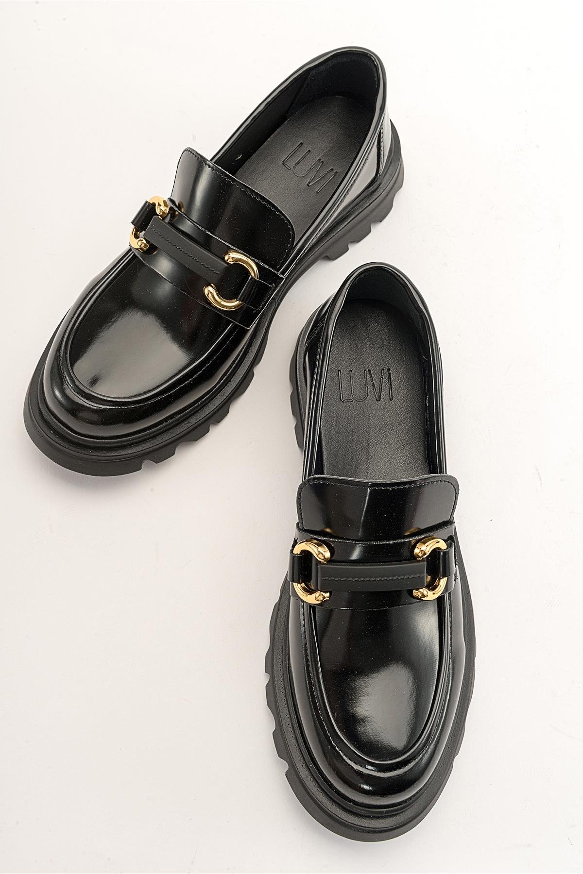 46-271-2-SIYAH ACMAFRAS Siyah Açma Kadın Loafer